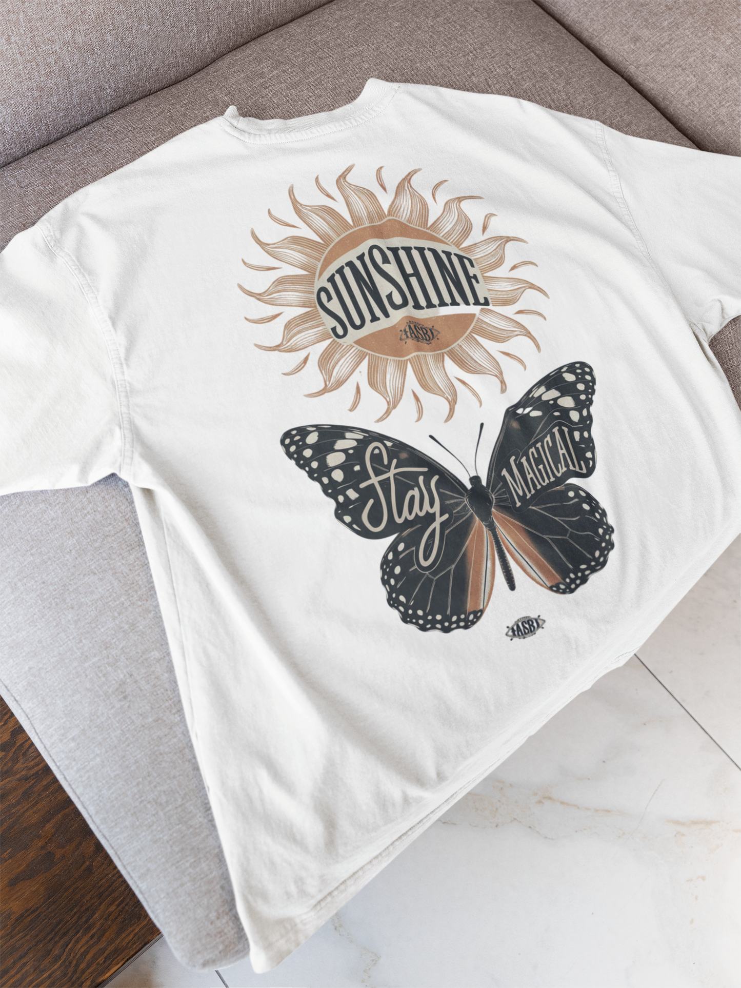 you are my sunshine- Round Neck Drop Shoulder Graphic Printed Oversized Cotton T-shirt