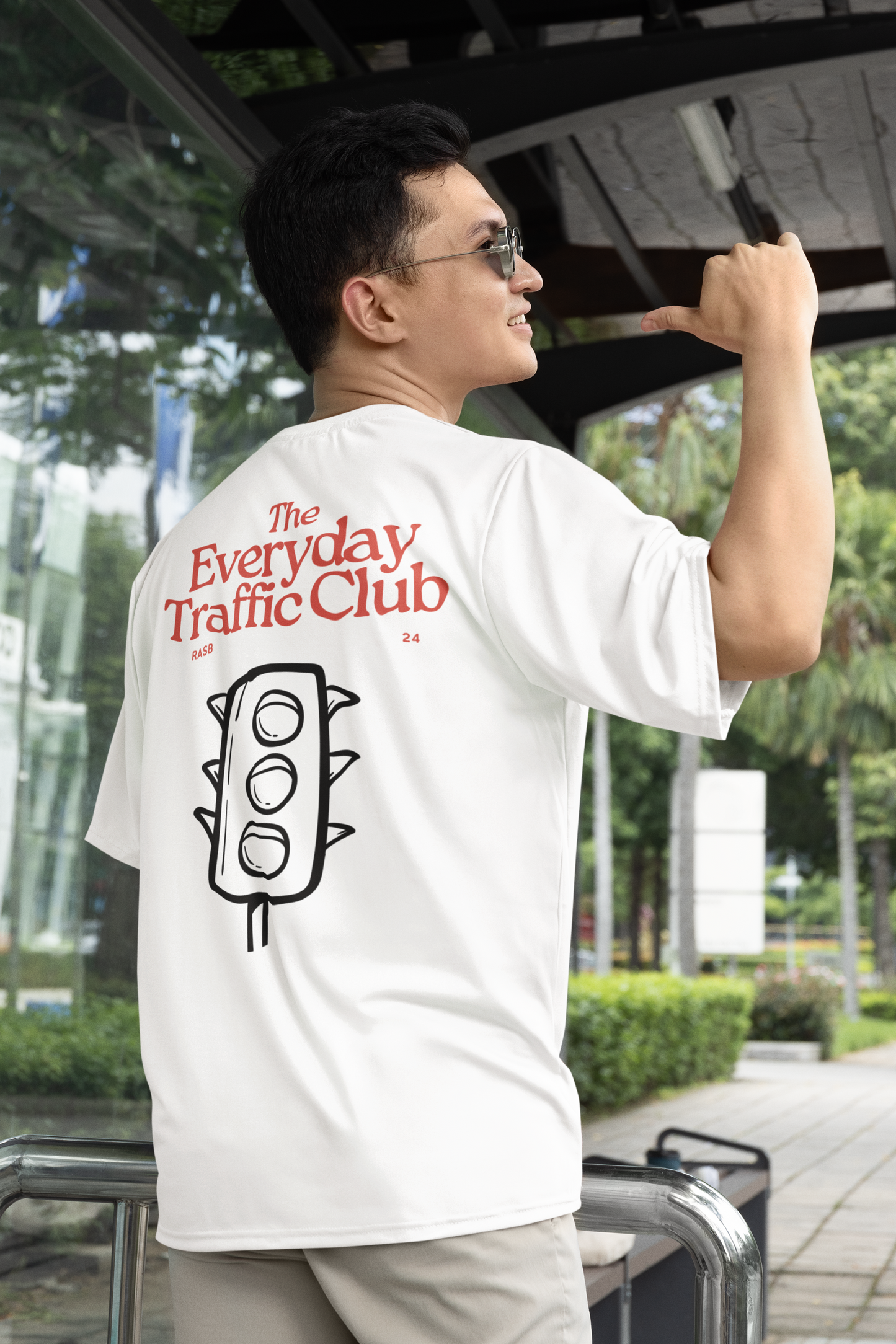 Everyday traffic club Round Neck Drop Shoulder Graphic Printed Oversized Cotton T-shirT