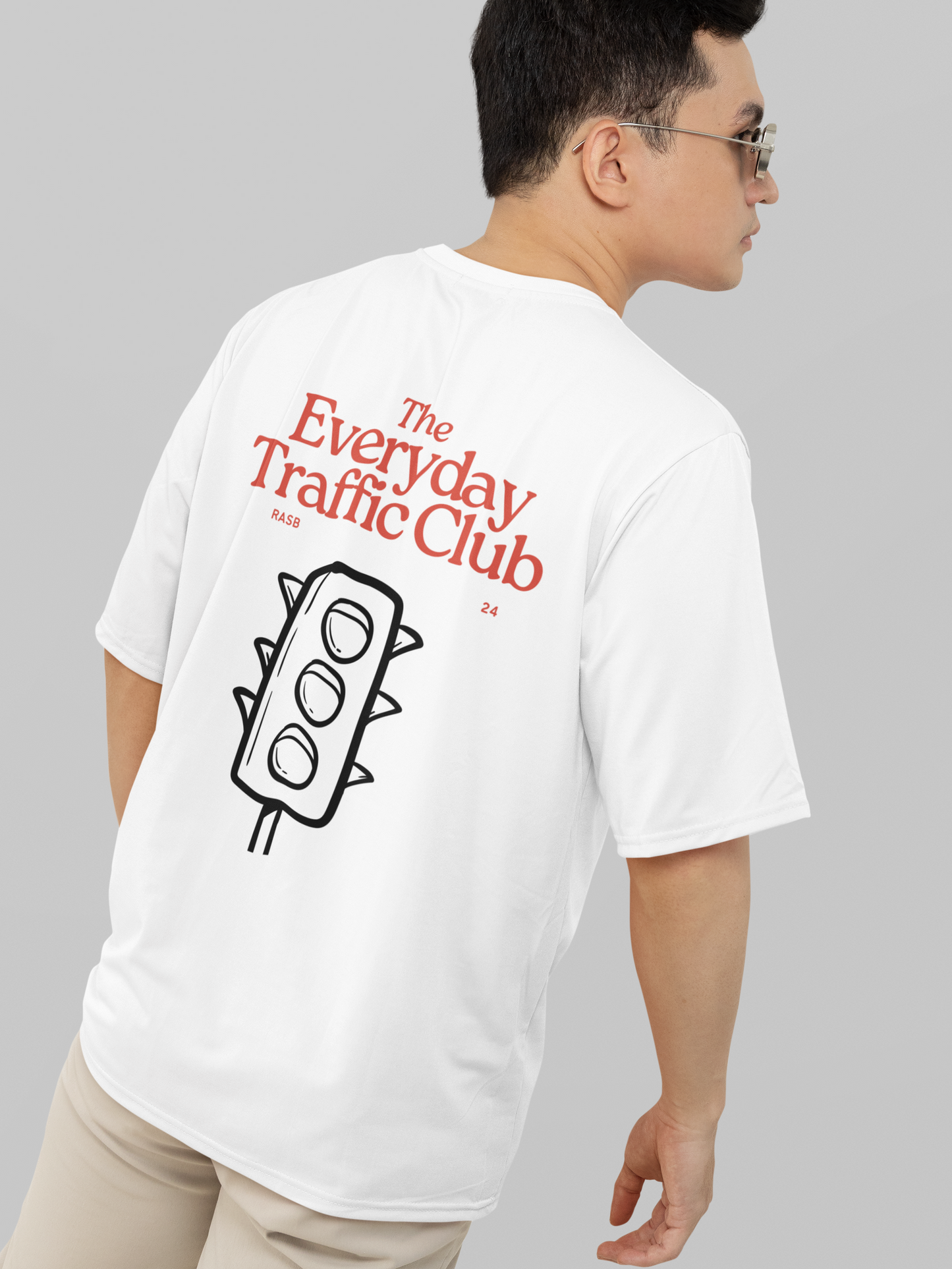 Everyday traffic club Round Neck Drop Shoulder Graphic Printed Oversized Cotton T-shirT