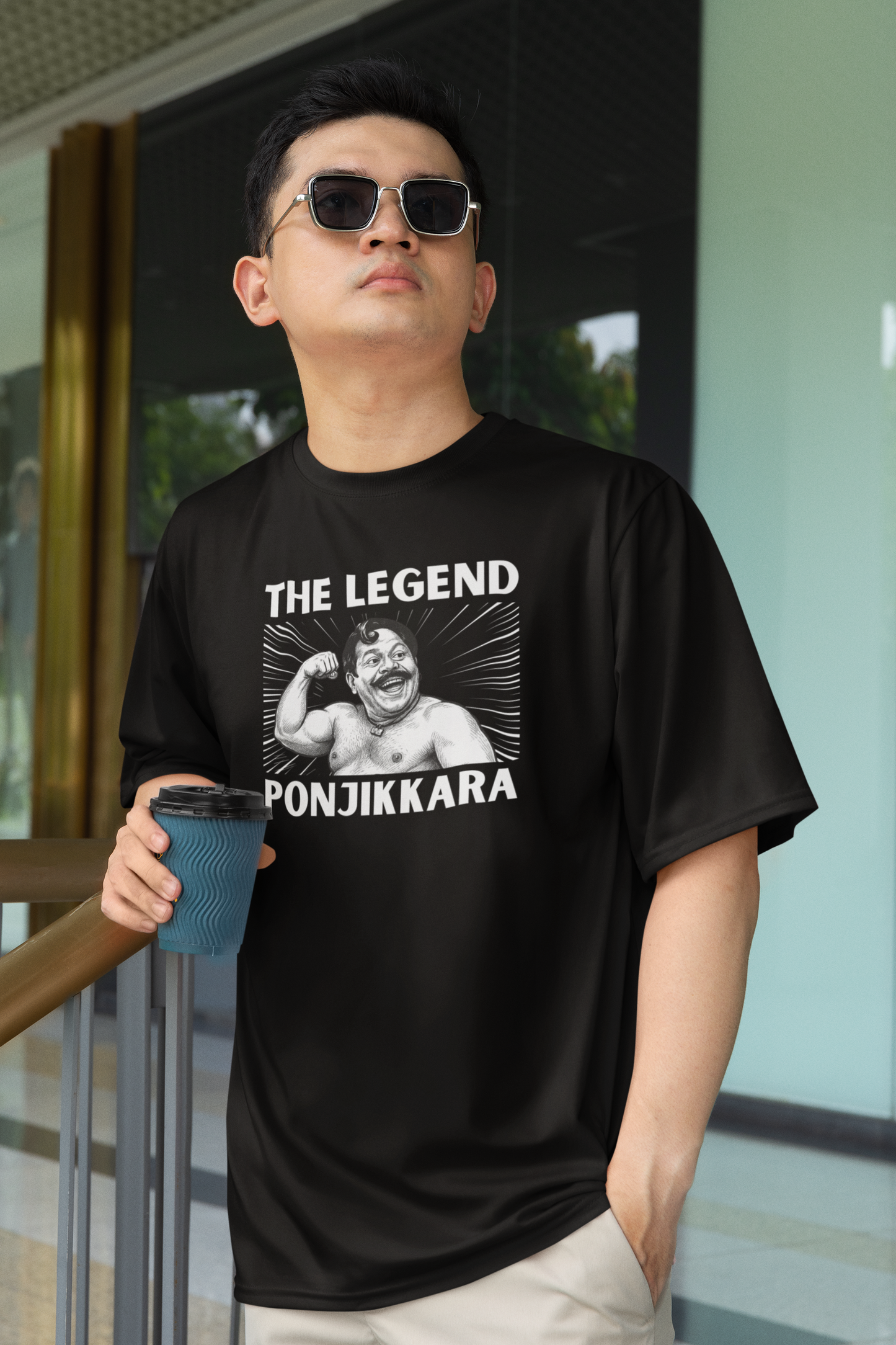 Mr.PONJIKKARA Kalyanaraman malayalam Movie Inspired Round Neck Drop Shoulder Graphic Printed Oversized Cotton T-shirt