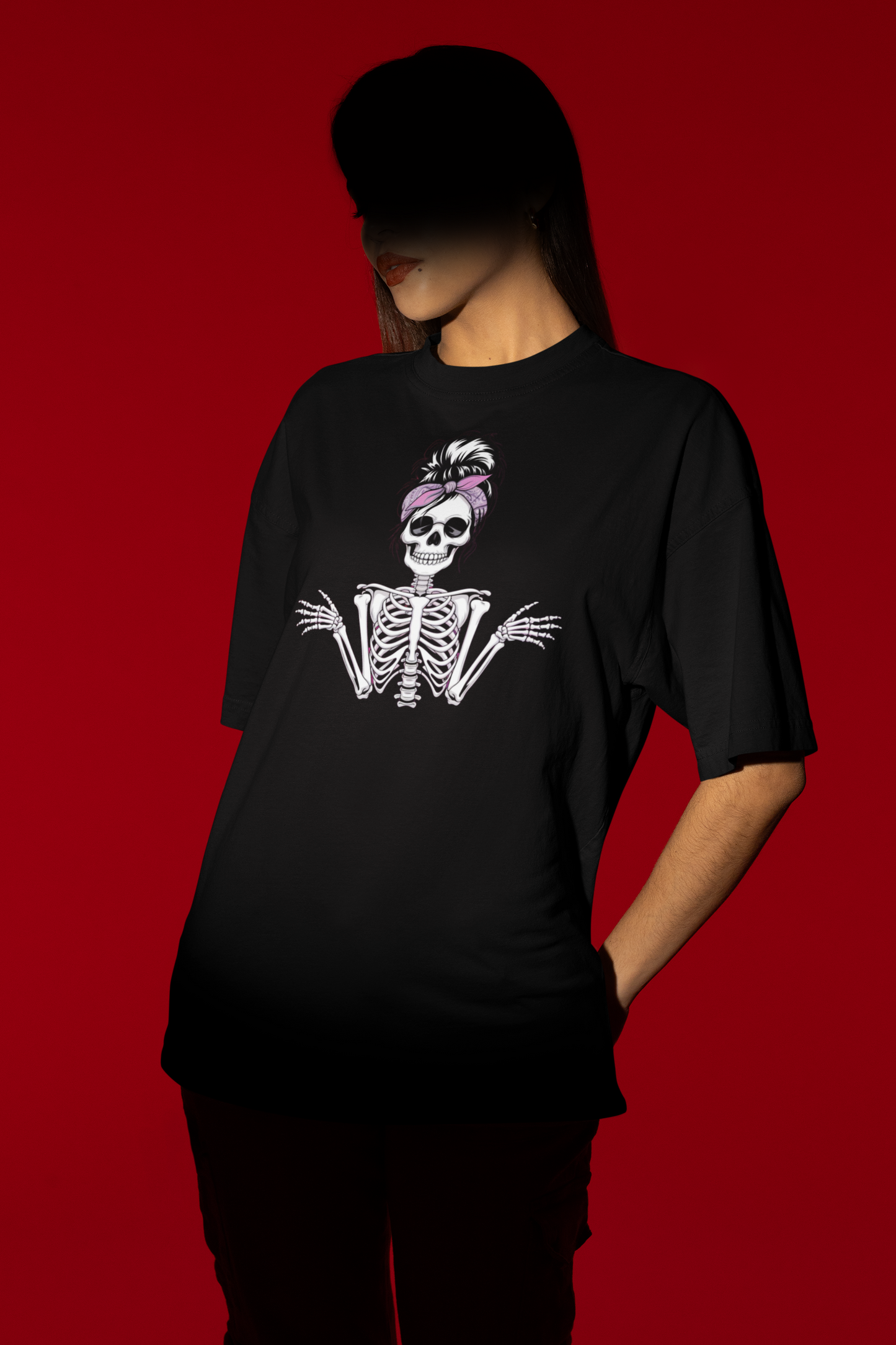 RASB Bandana beauty T-shirt- Round Neck Drop Shoulder Graphic Printed Oversized Cotton T-shirt