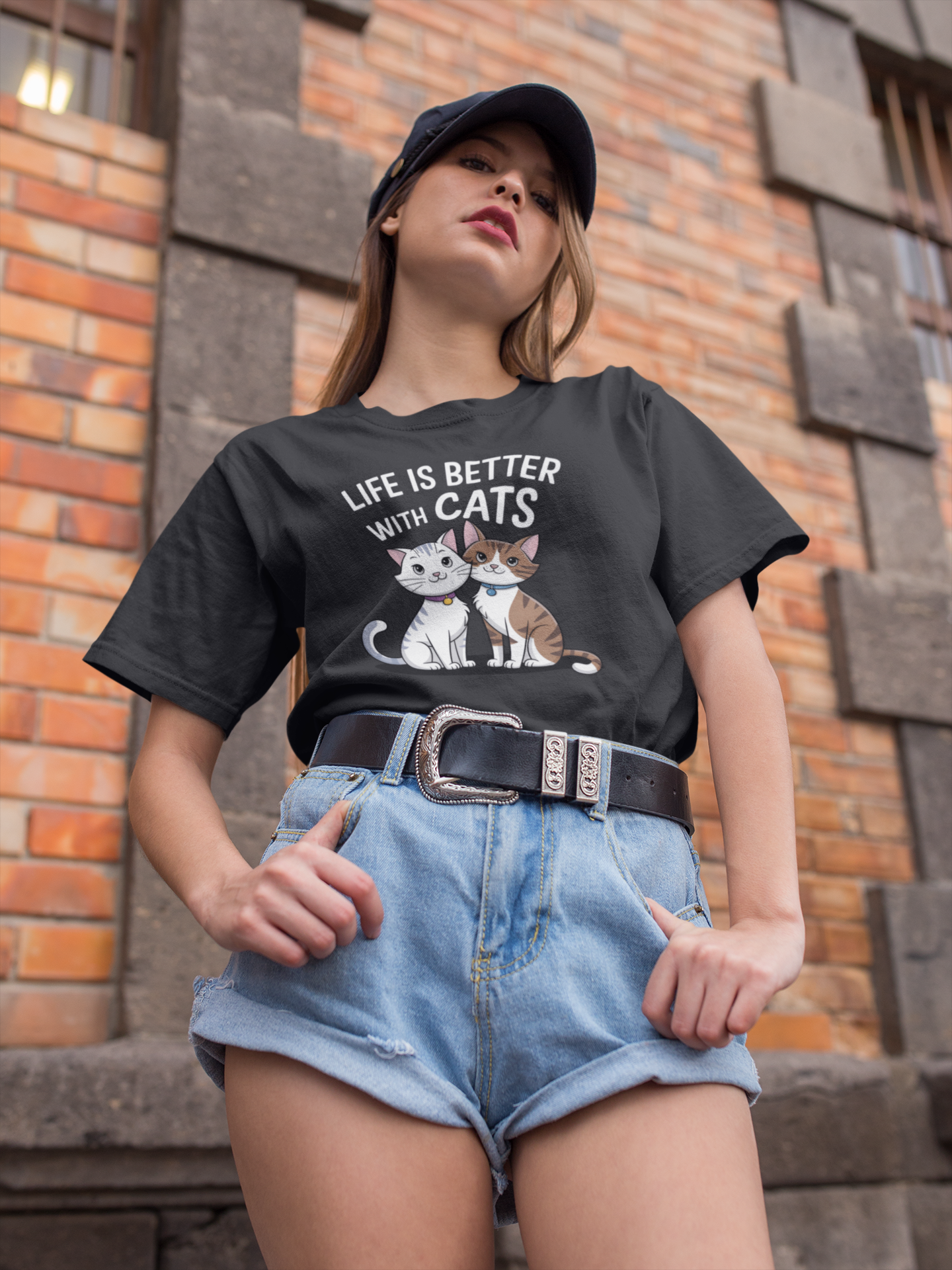 "Cat-alist" T-Shirt - Round Neck Drop Shoulder Graphic Printed Oversized Cotton T-shirt