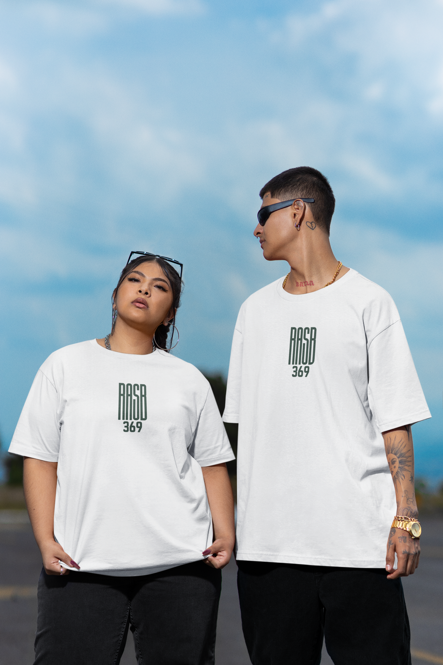 369 garage inspired Round Neck Drop Shoulder Graphic Printed Oversized Cotton T-shirT