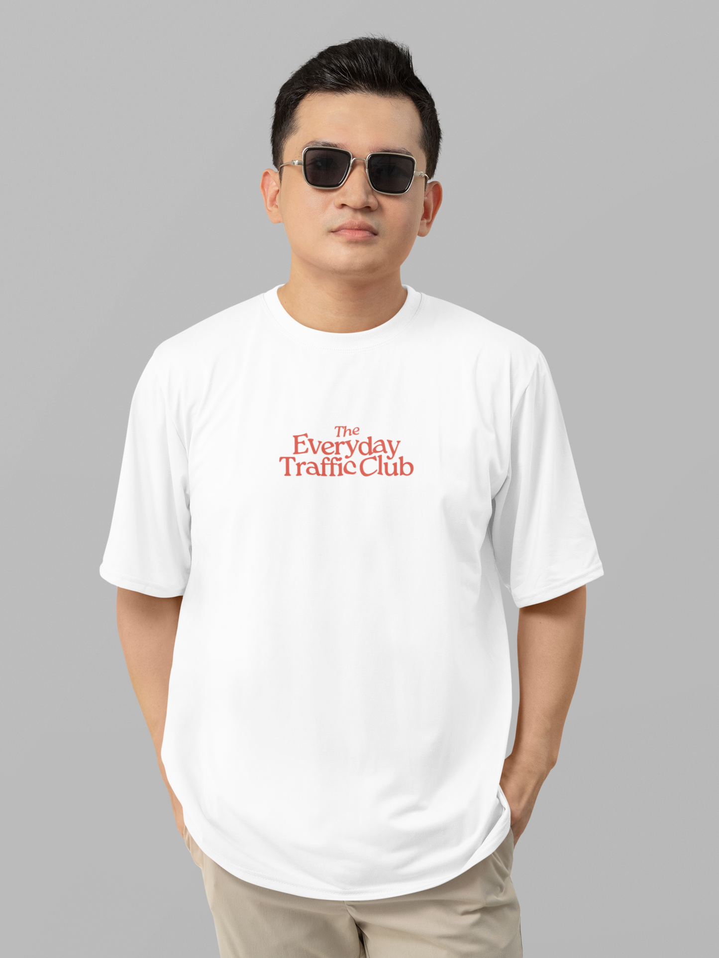 Everyday traffic club Round Neck Drop Shoulder Graphic Printed Oversized Cotton T-shirT