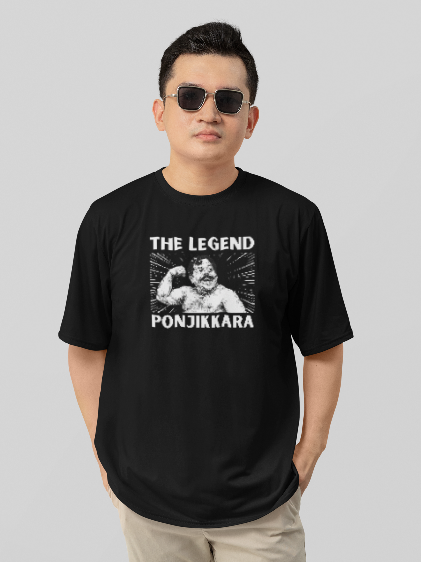 Mr.PONJIKKARA Kalyanaraman malayalam Movie Inspired Round Neck Drop Shoulder Graphic Printed Oversized Cotton T-shirt