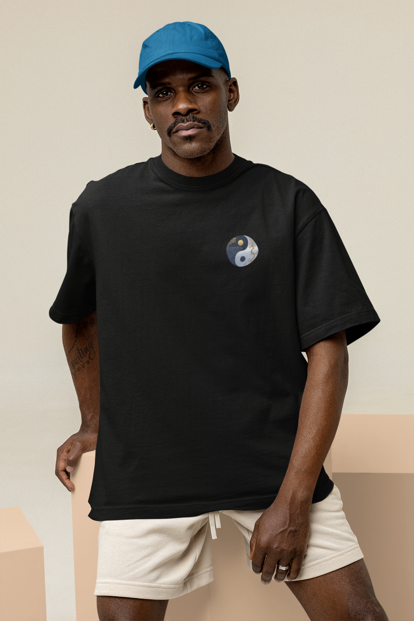 RASB's CHI T-Shirt Design - Round Neck Drop Shoulder Graphic Printed Oversized Cotton T-shirt
