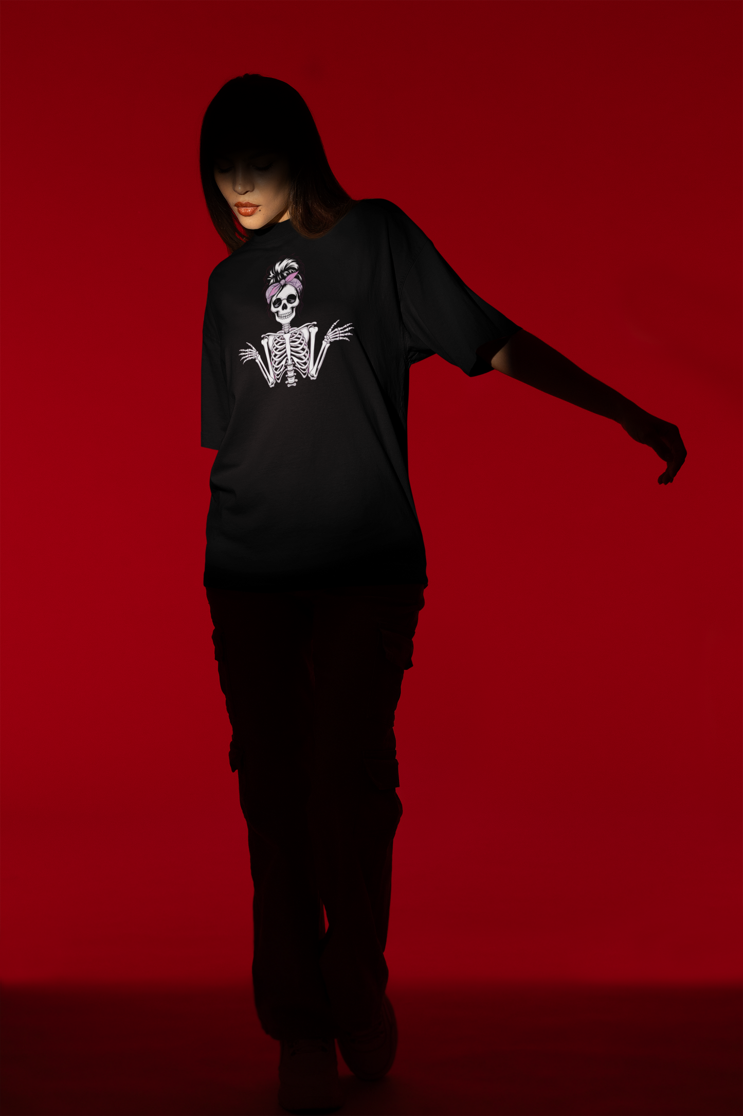 RASB Bandana beauty T-shirt- Round Neck Drop Shoulder Graphic Printed Oversized Cotton T-shirt