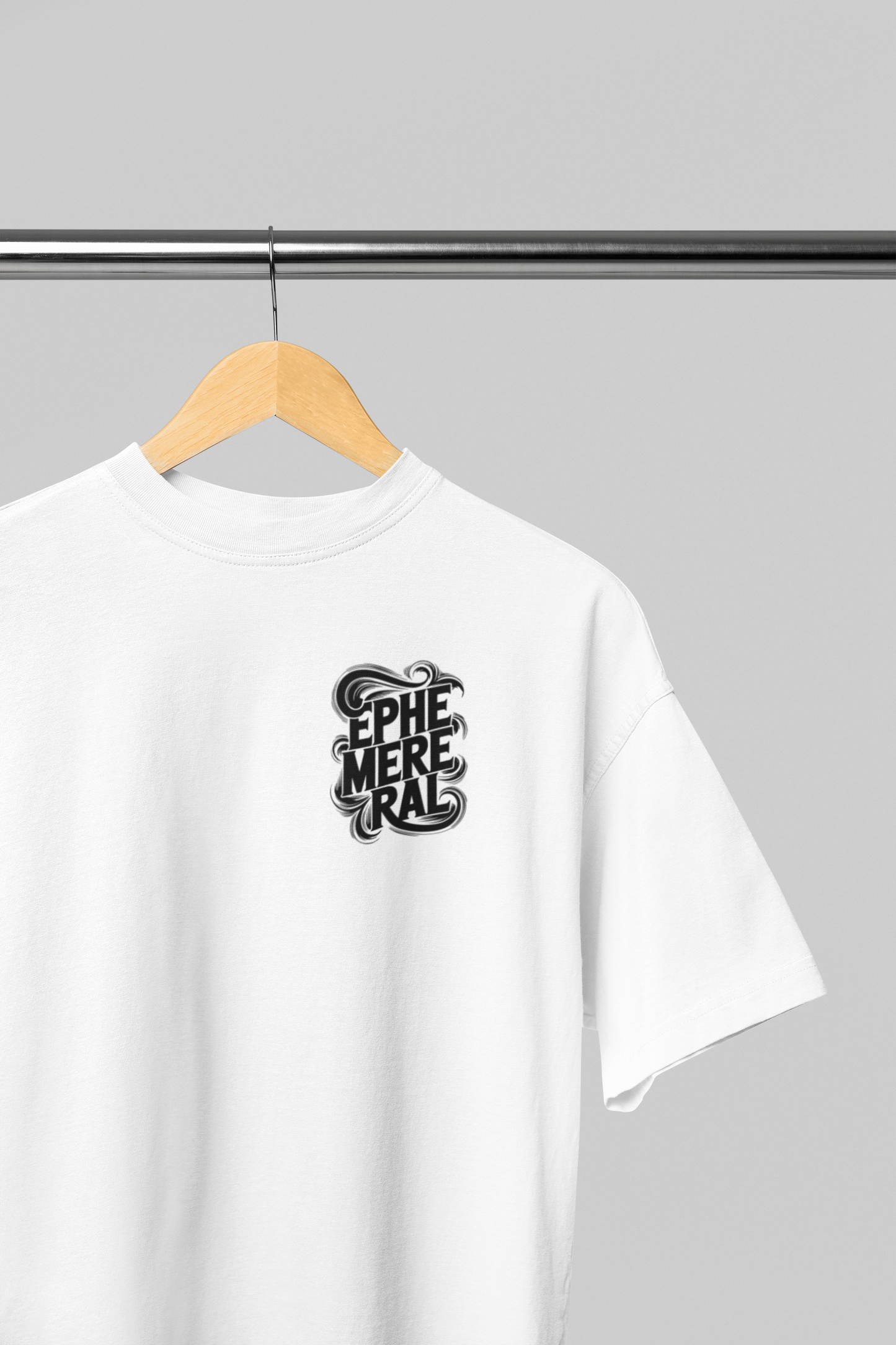 Ephemeral- Round Neck Drop Shoulder Graphic Printed Oversized Cotton T-shirt