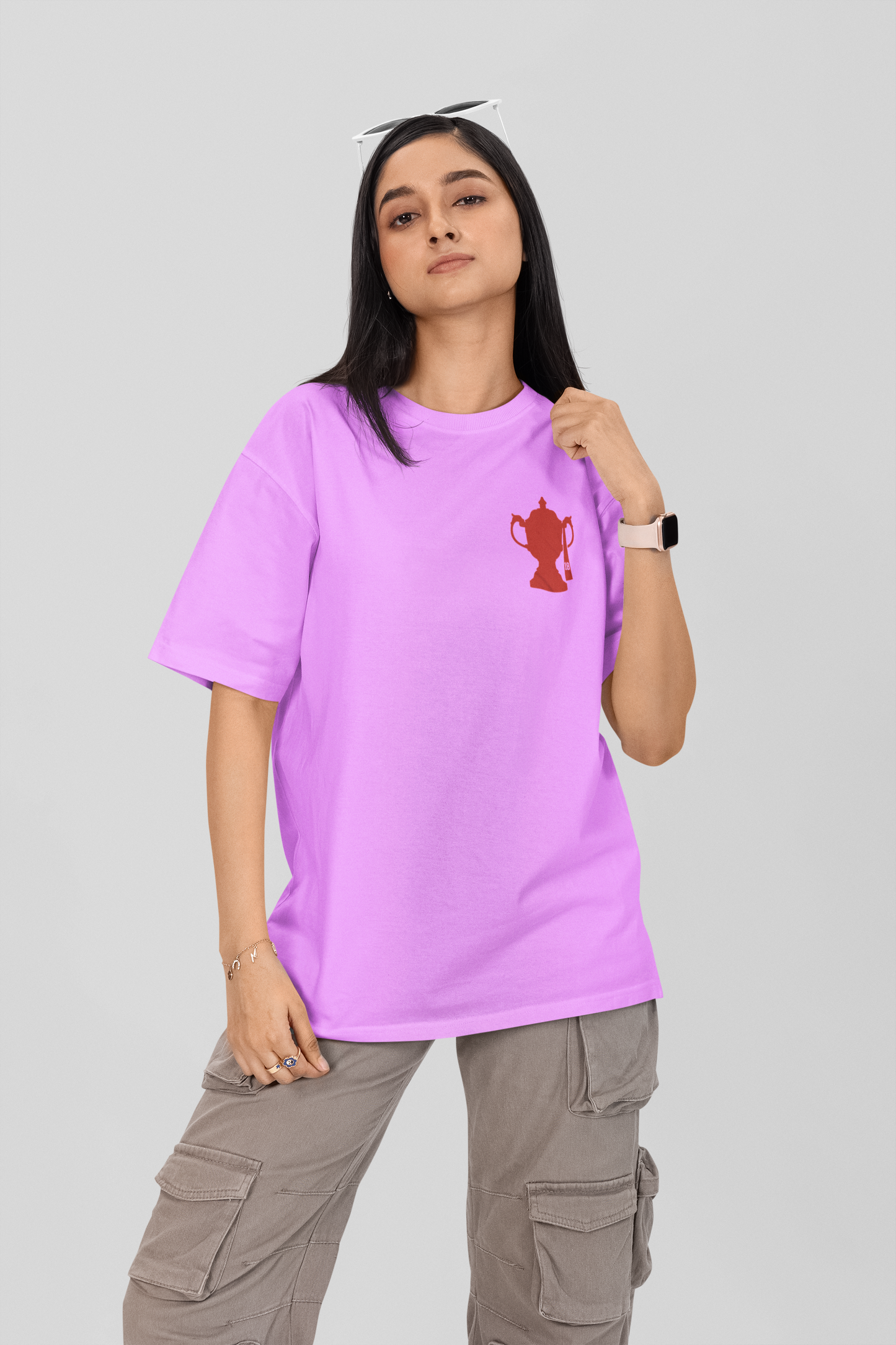 IPL CHAMPIONS Round Neck Drop Shoulder Graphic Printed Oversized Cotton T-shirt
