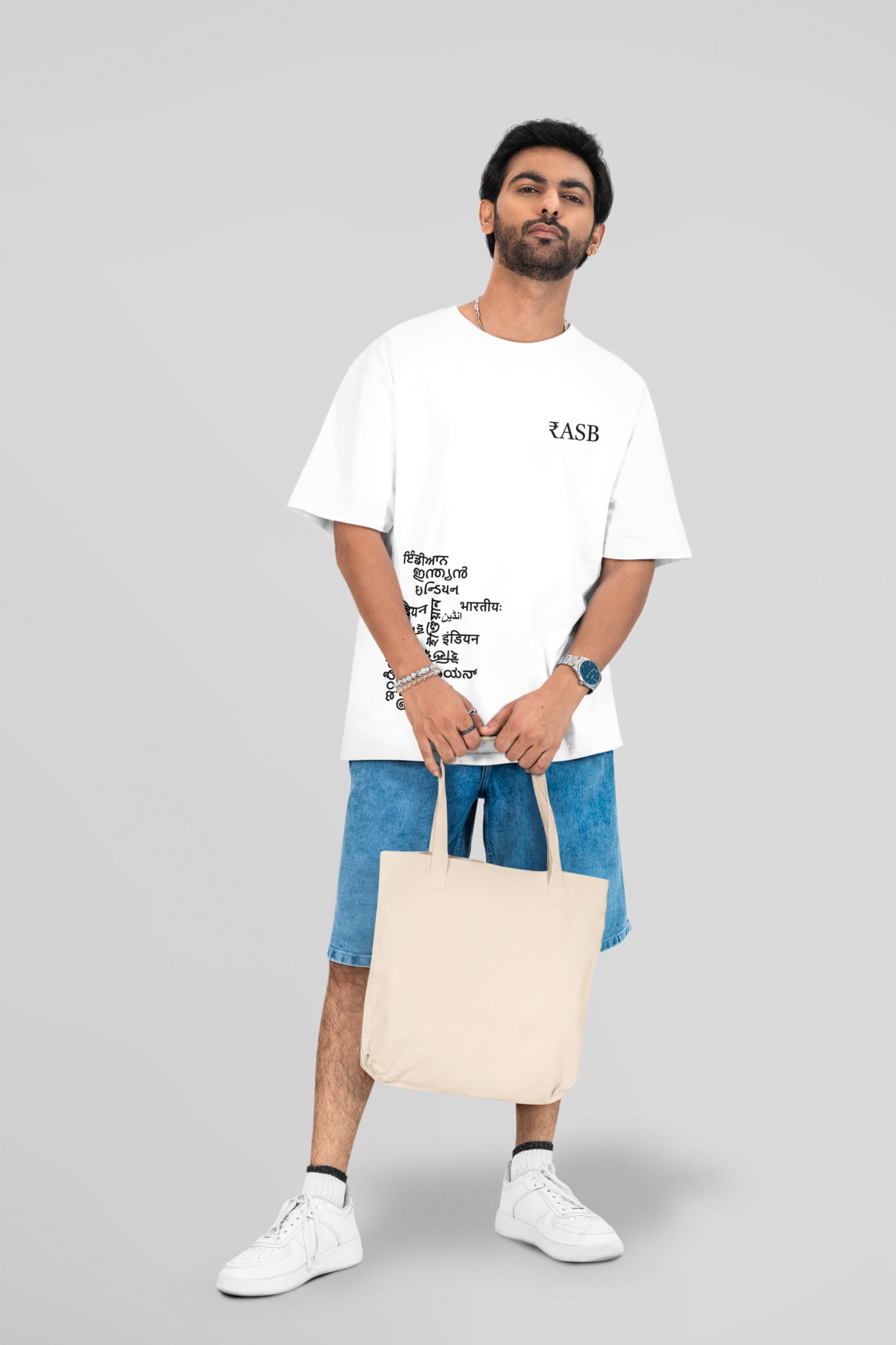 RASB INDIAN - Round Neck Oversized Cotton T-shirt