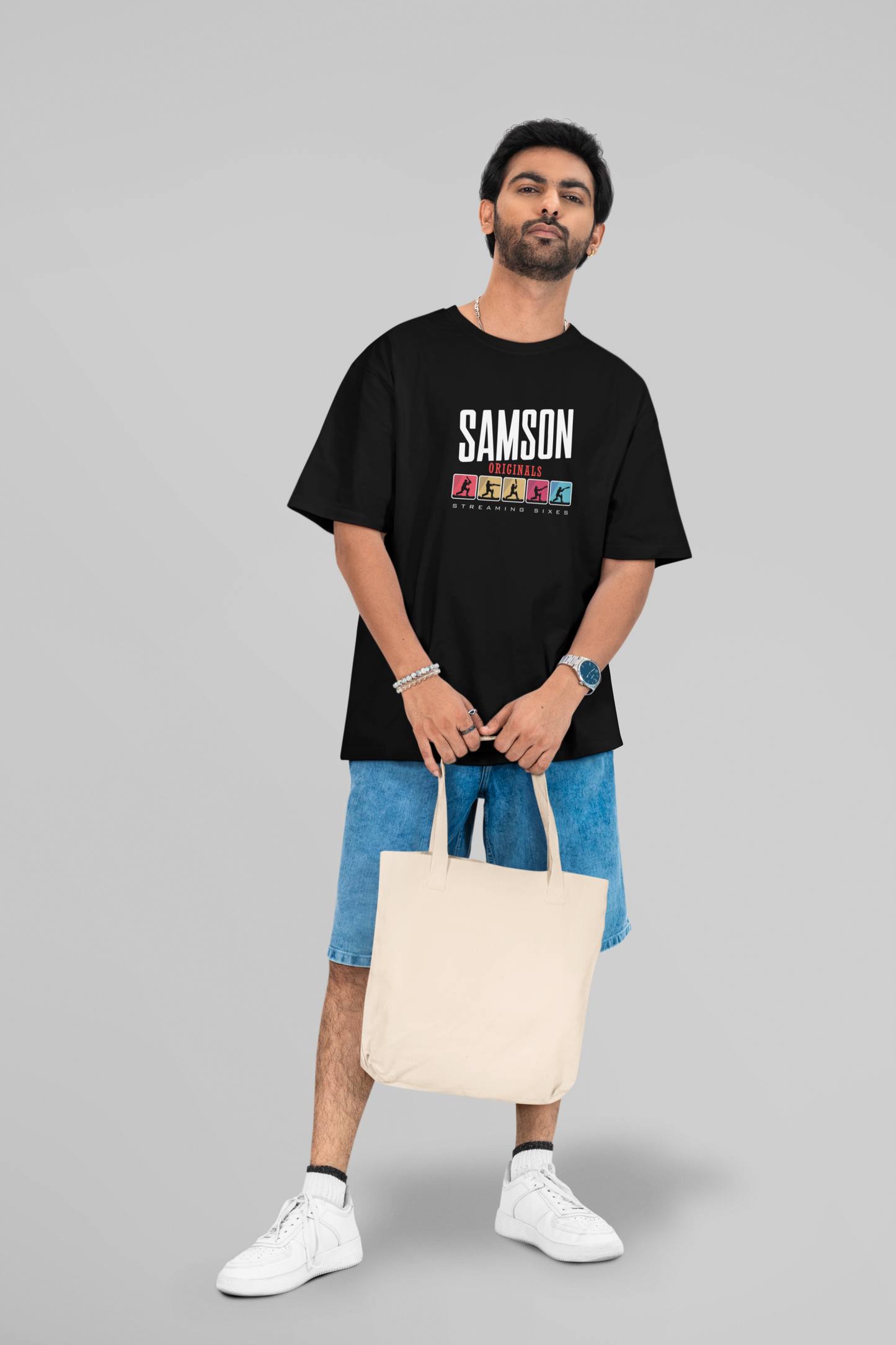 SANJU FLIX - TRIBUTE Round Neck Oversized Cotton T-shirt
