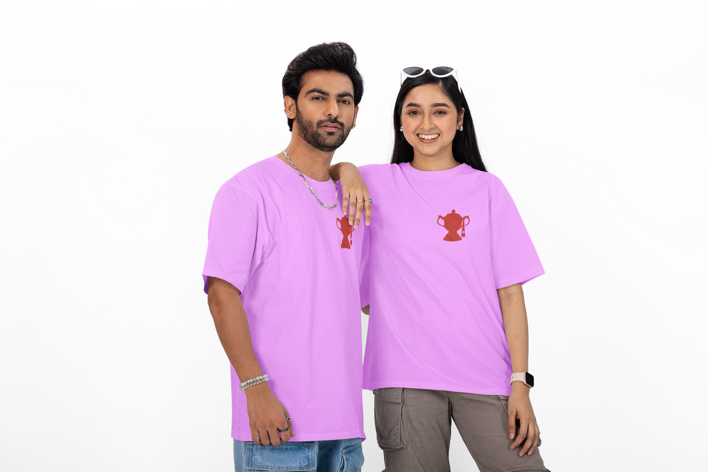 IPL CHAMPIONS Round Neck Drop Shoulder Graphic Printed Oversized Cotton T-shirt