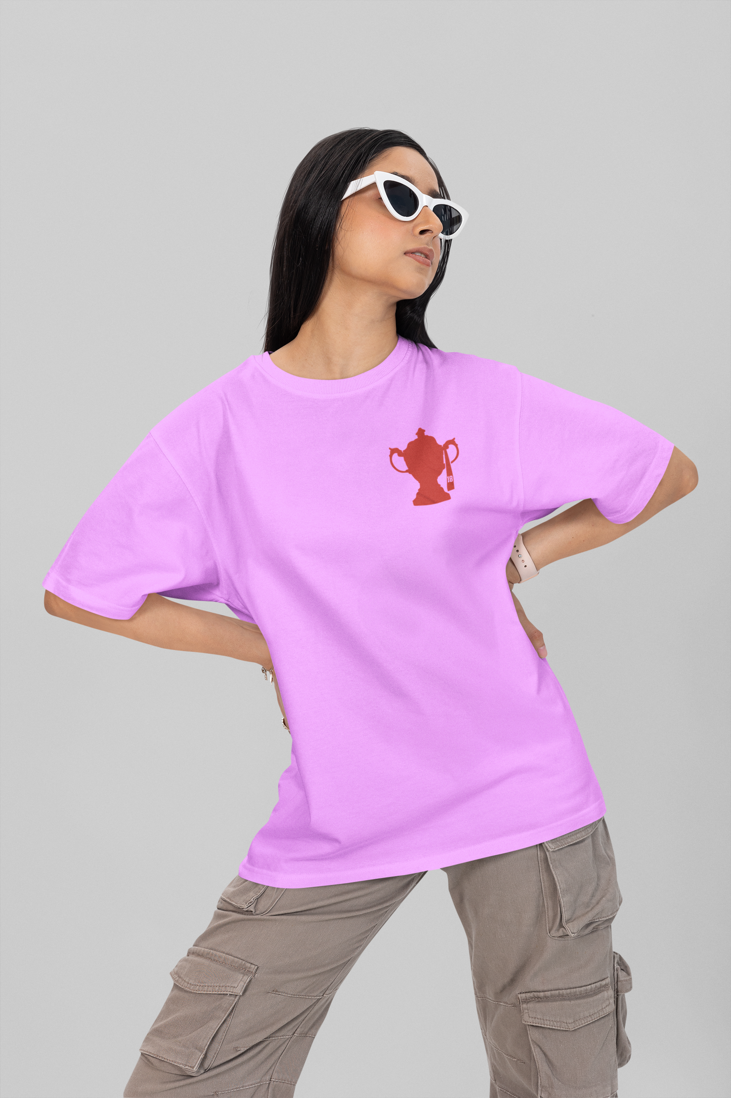 IPL CHAMPIONS Round Neck Drop Shoulder Graphic Printed Oversized Cotton T-shirt