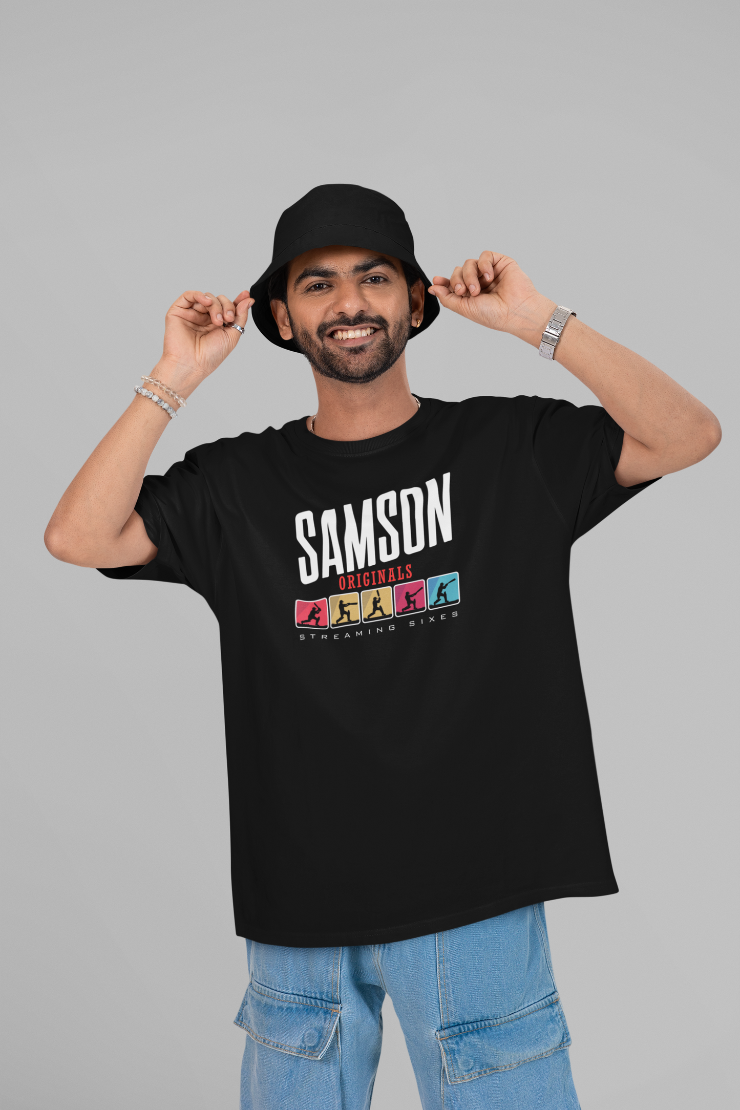 SANJU FLIX - TRIBUTE Round Neck Oversized Cotton T-shirt