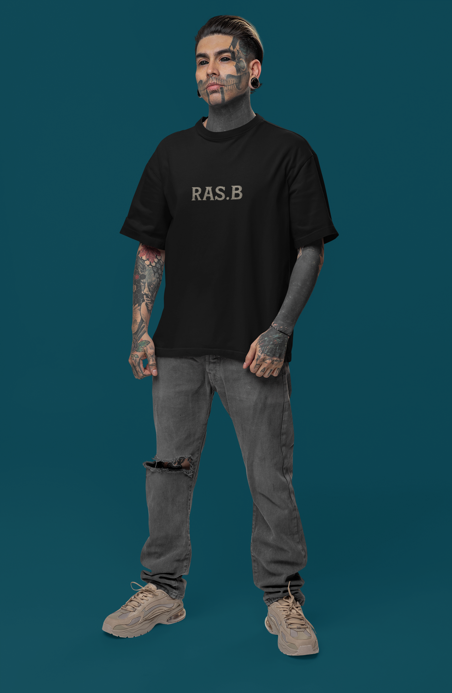 Arcane _Round Neck Drop Shoulder Graphic Printed Oversized Cotton T-shirt