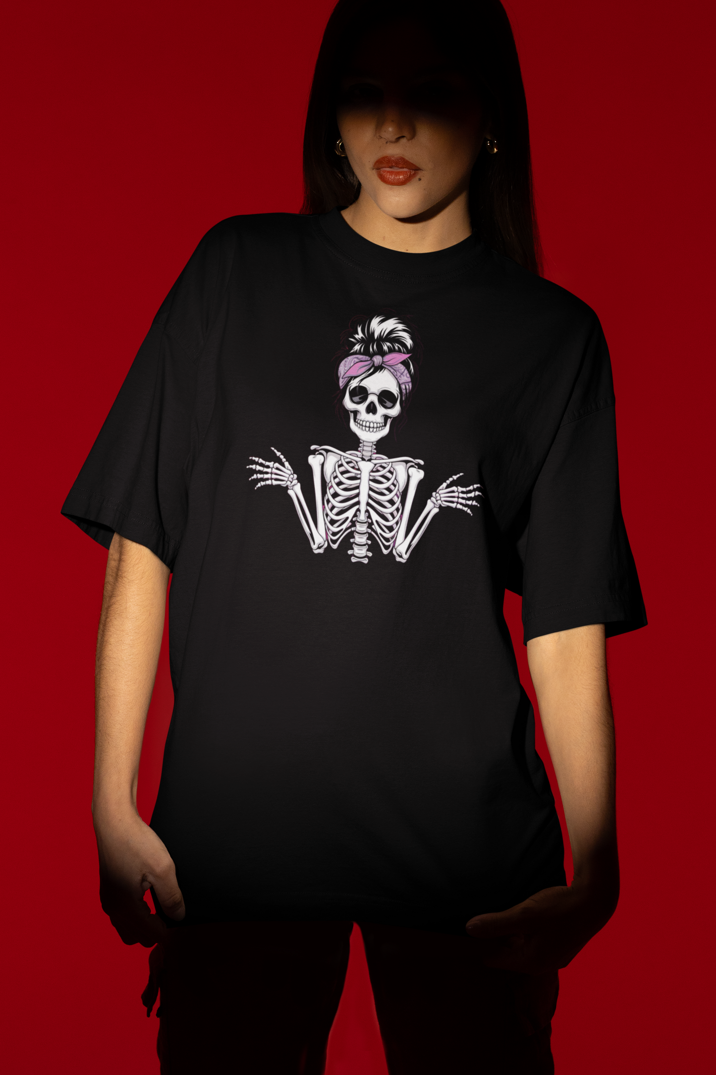 RASB Bandana beauty T-shirt- Round Neck Drop Shoulder Graphic Printed Oversized Cotton T-shirt
