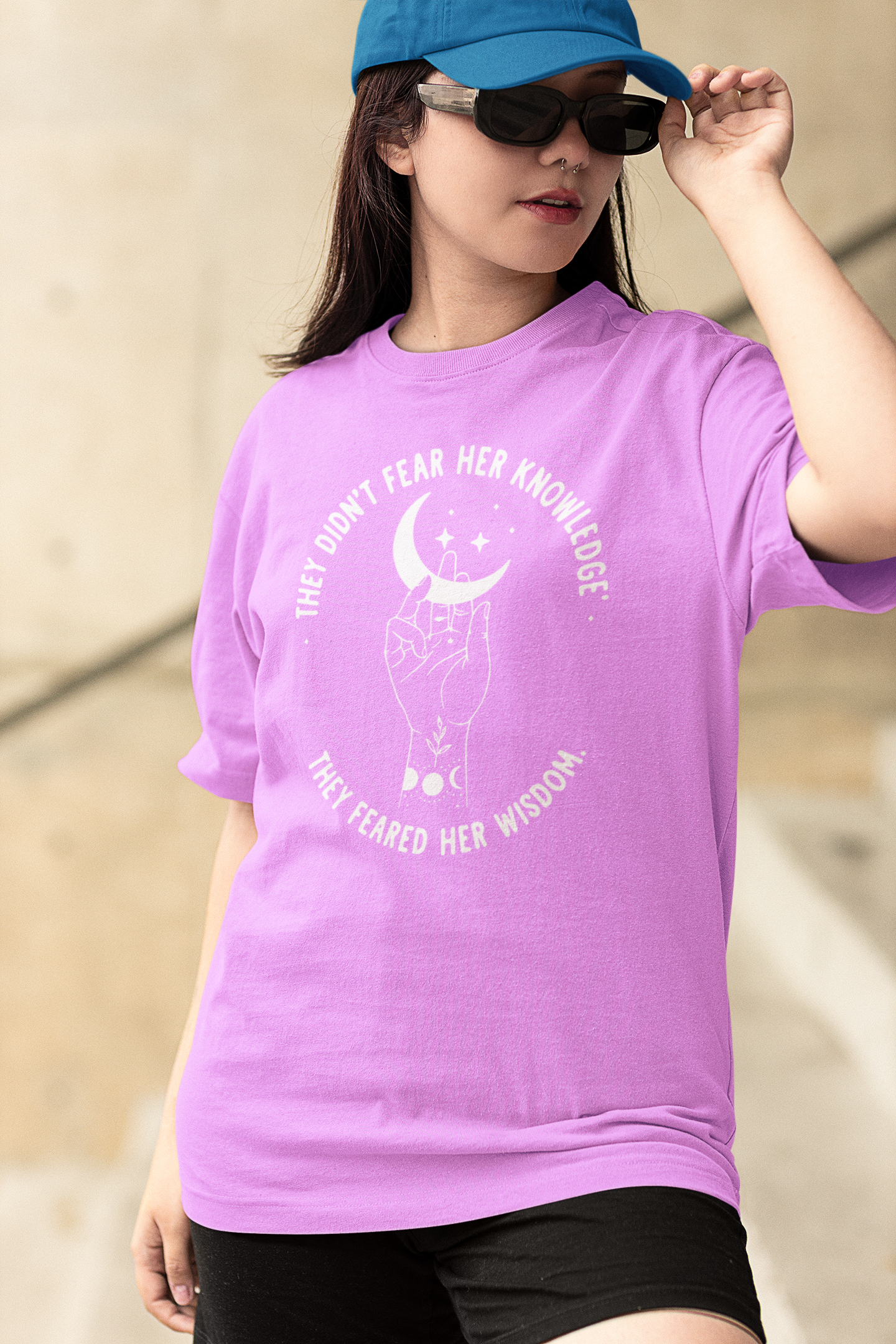 WISDOM- Round Neck Drop Shoulder Graphic Printed Oversized Cotton T-shirt