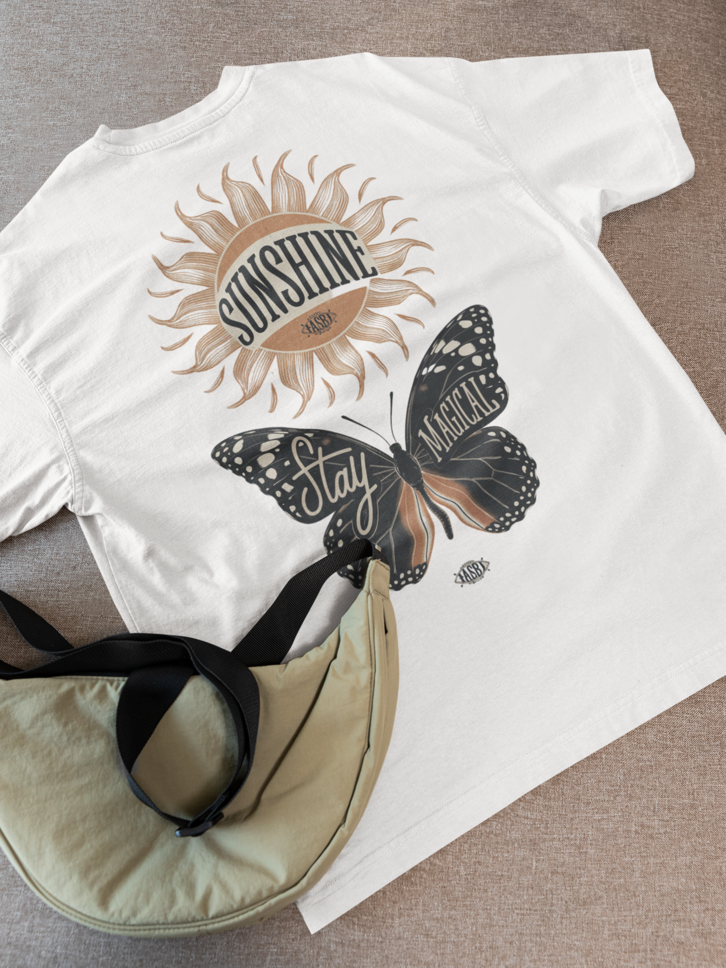 you are my sunshine- Round Neck Drop Shoulder Graphic Printed Oversized Cotton T-shirt