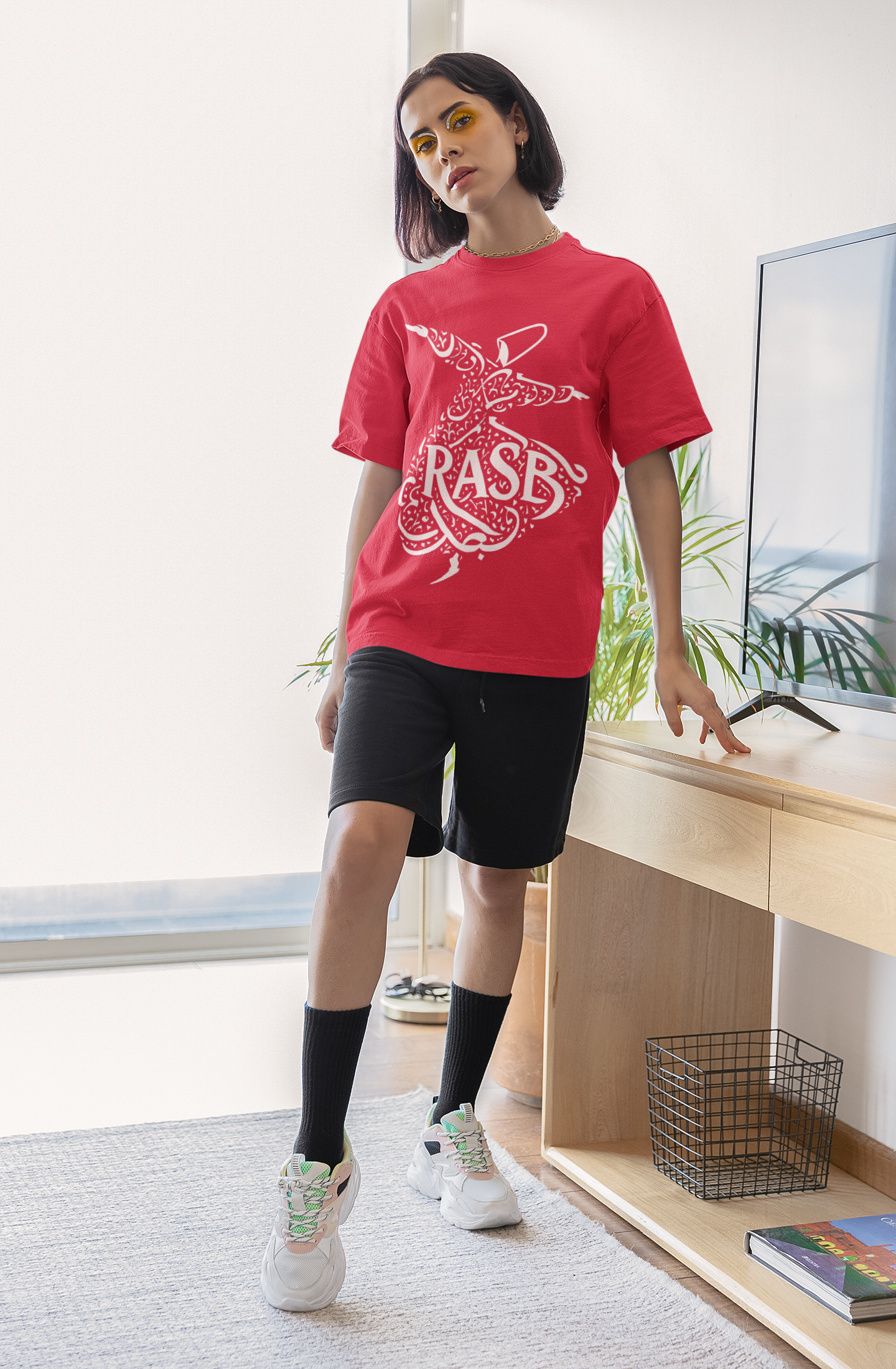 Soofi – Dance of the Soul Tee – Round Neck Drop Shoulder Graphic Printed Oversized Cotton T-shirt