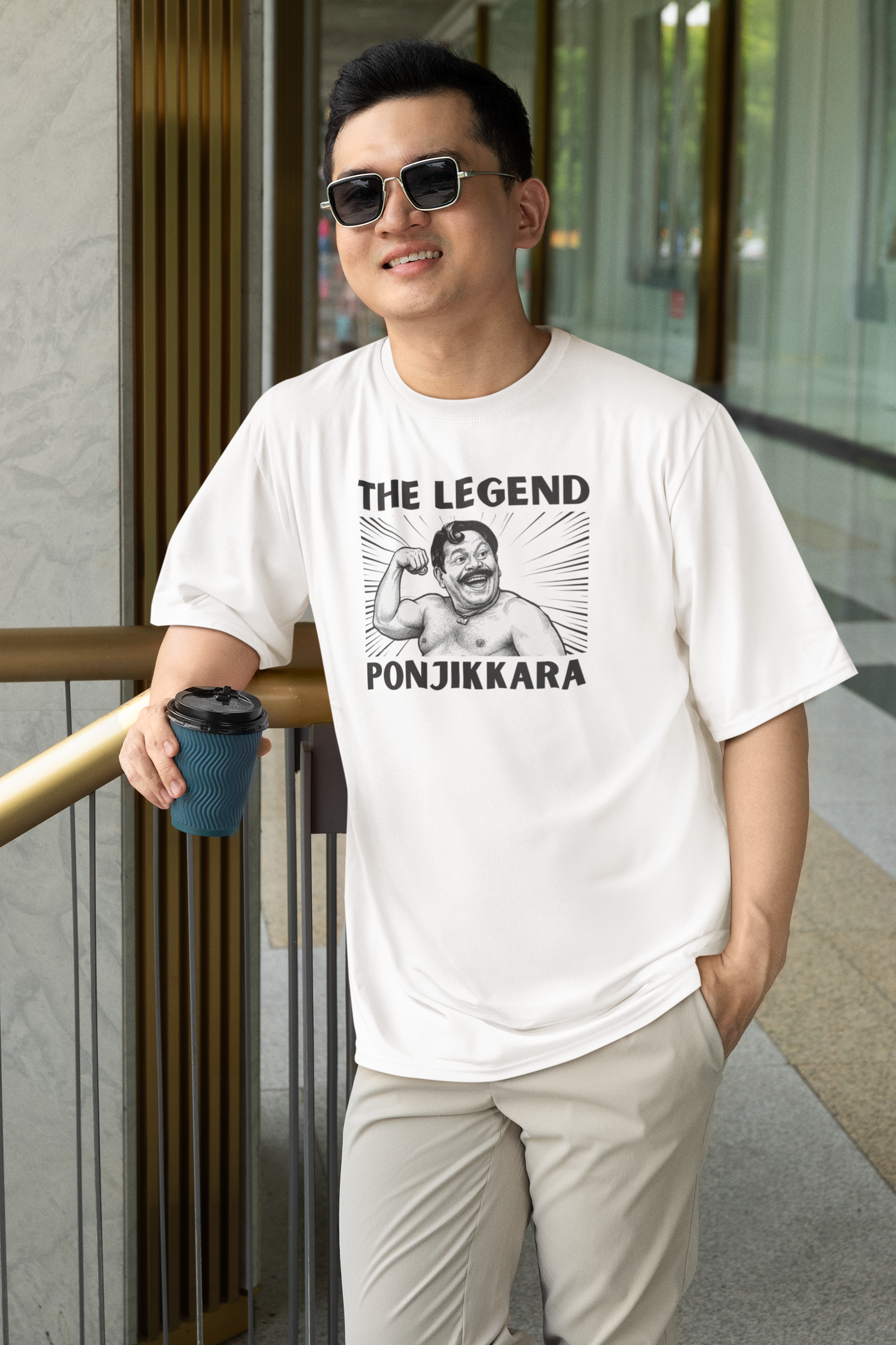 Mr.PONJIKKARA Kalyanaraman malayalam Movie Inspired Round Neck Drop Shoulder Graphic Printed Oversized Cotton T-shirt
