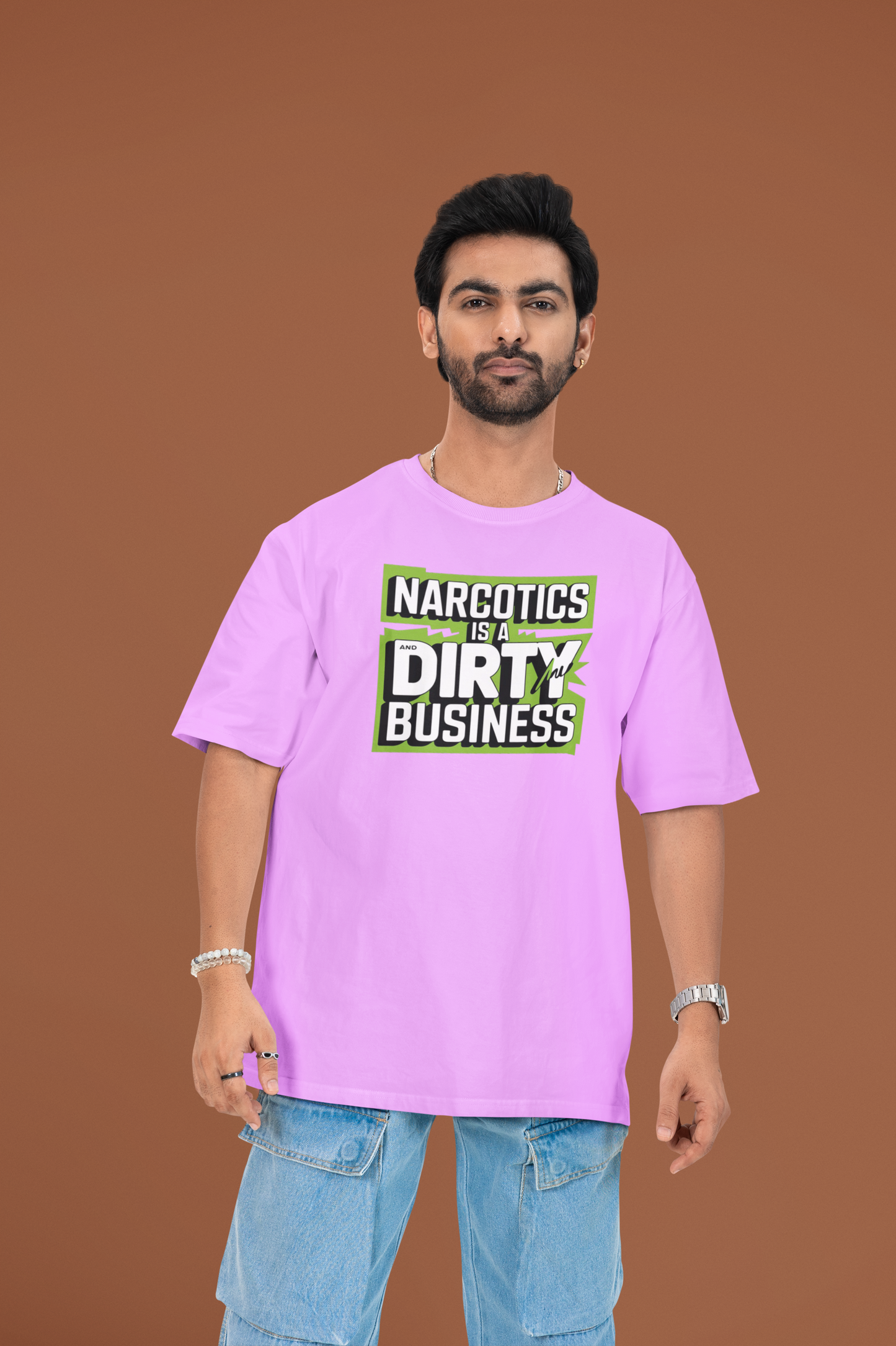 EMPURAAN movie inspired - Round Neck Drop Shoulder Graphic Printed Oversized Cotton T-shirt