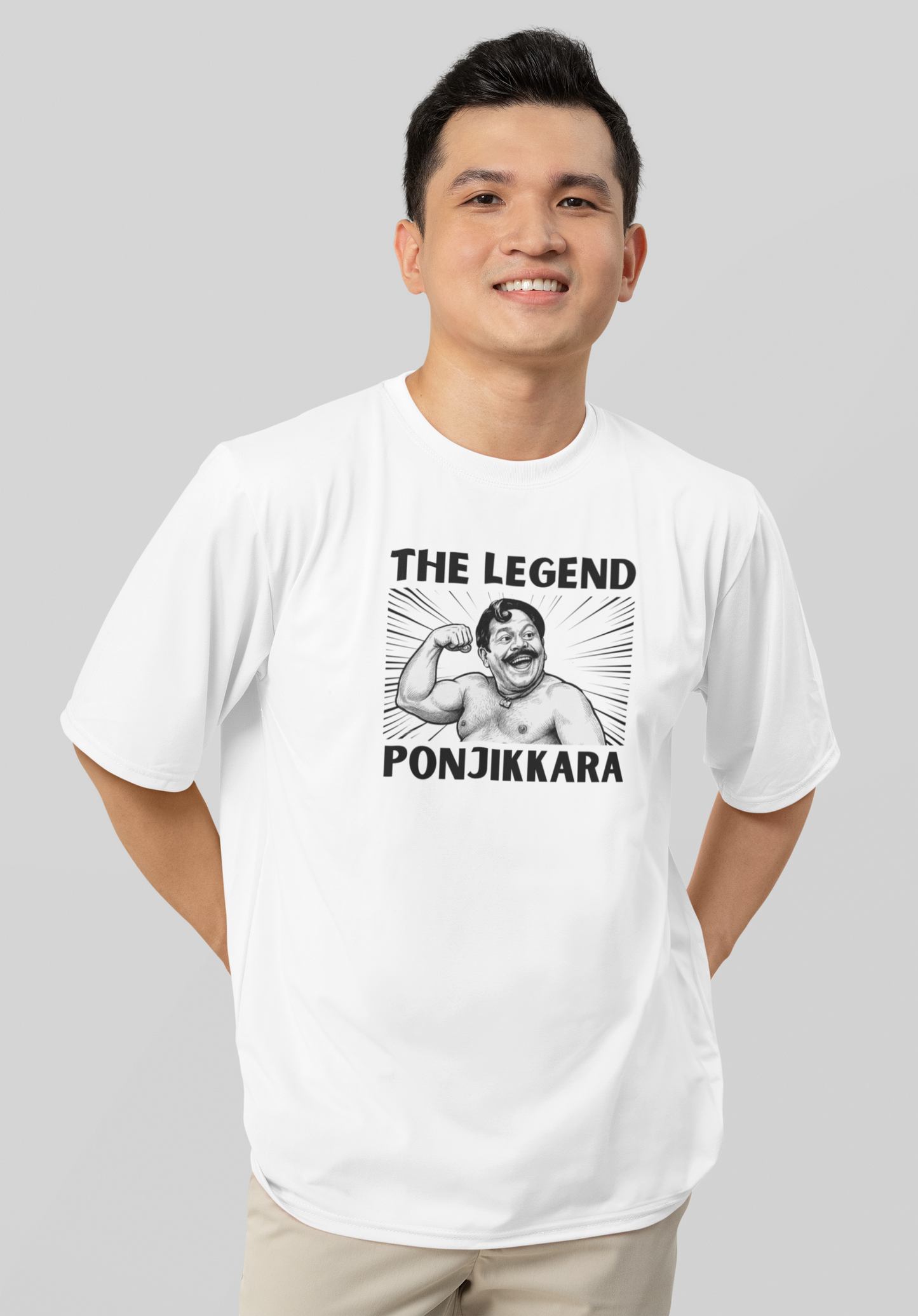 Mr.PONJIKKARA Kalyanaraman malayalam Movie Inspired Round Neck Drop Shoulder Graphic Printed Oversized Cotton T-shirt
