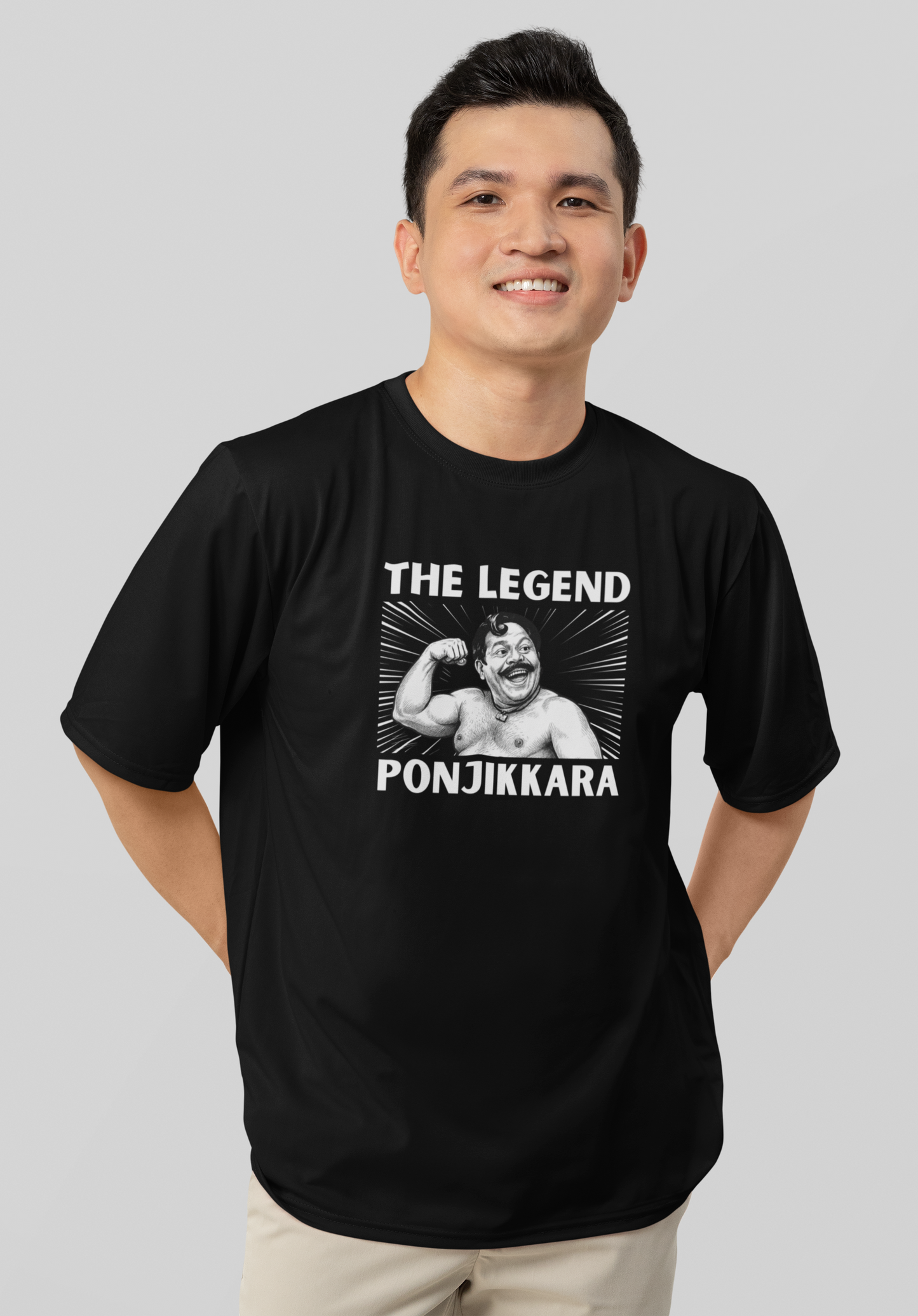 Mr.PONJIKKARA Kalyanaraman malayalam Movie Inspired Round Neck Drop Shoulder Graphic Printed Oversized Cotton T-shirt