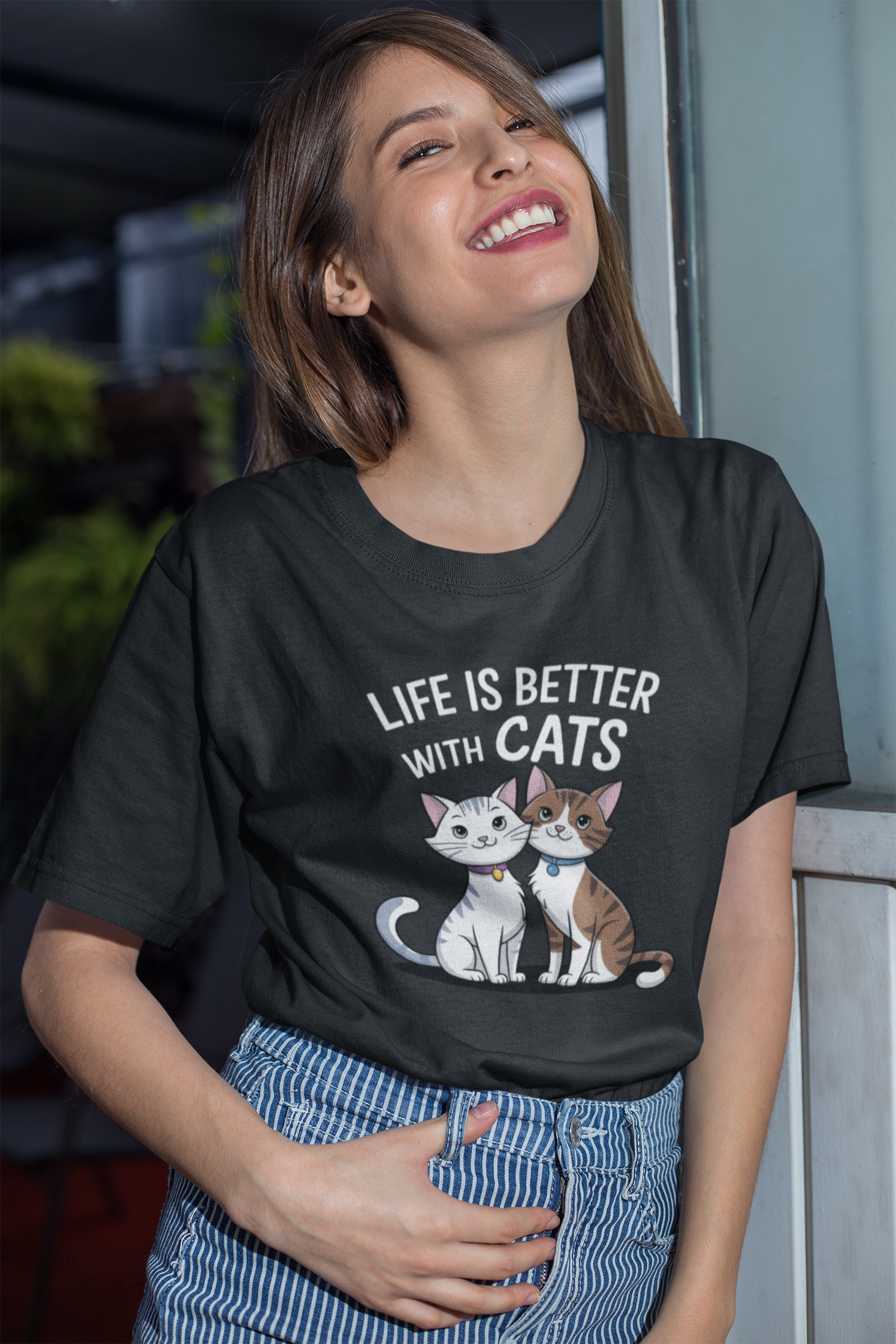 "Cat-alist" T-Shirt - Round Neck Drop Shoulder Graphic Printed Oversized Cotton T-shirt