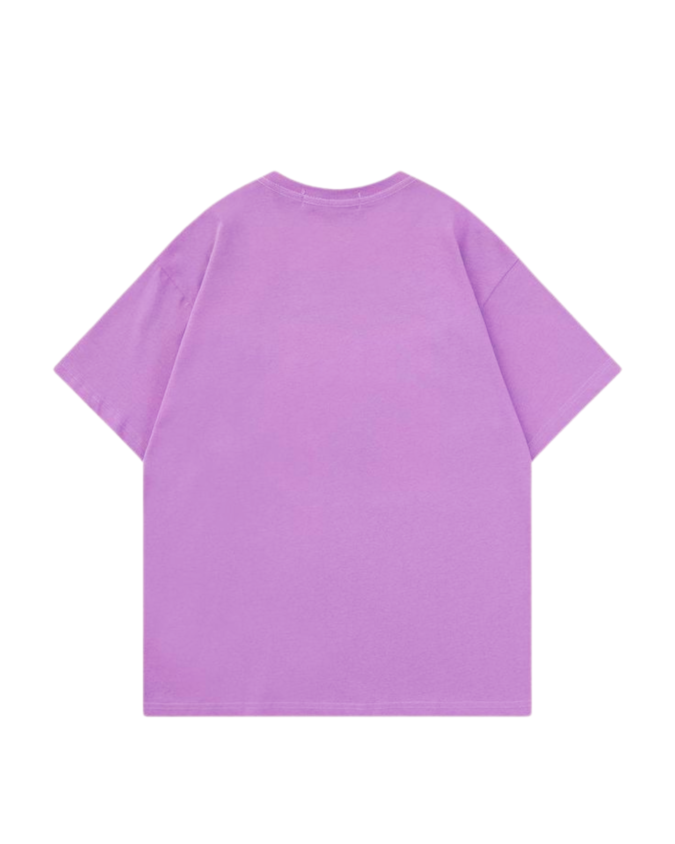 Lavender plain T-Shirt - Round Neck Drop Shoulder Graphic Printed Oversized Cotton T-shirt