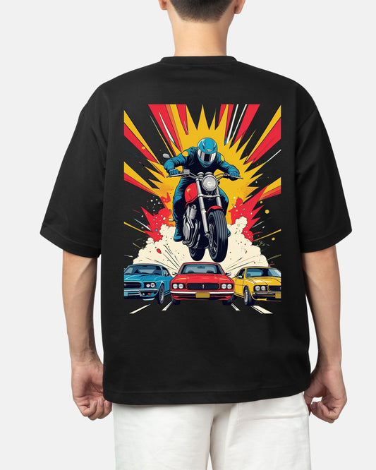 The HERO Malayalam Movie  Inspired  Round Neck Drop Shoulder Graphic Printed Oversized Cotton T-shirt