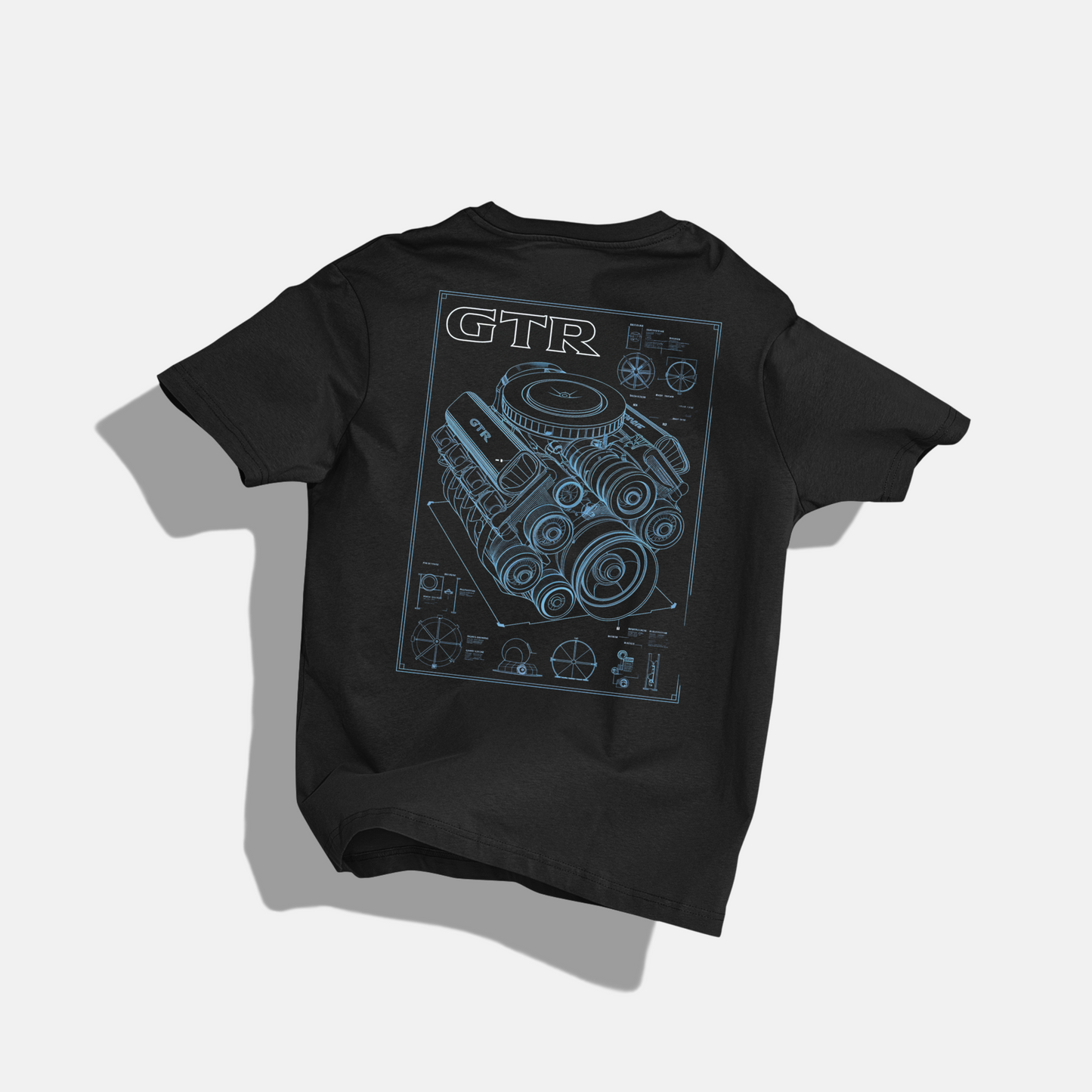 GTR 6 T-Shirt - Round Neck Drop Shoulder Graphic Printed Oversized Cotton T-shirt