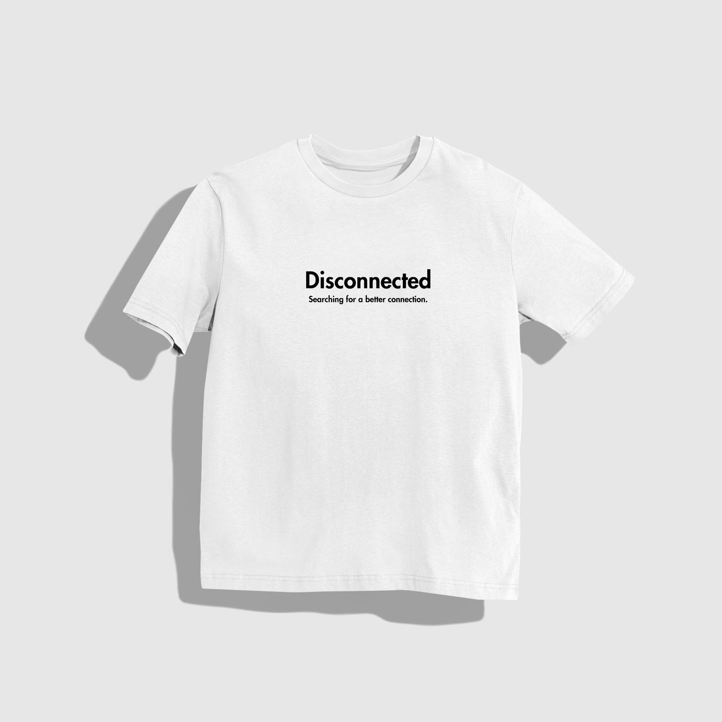 DISCONNECTED T-Shirt - Round Neck Drop Shoulder Graphic Printed Oversized Cotton T-shirt