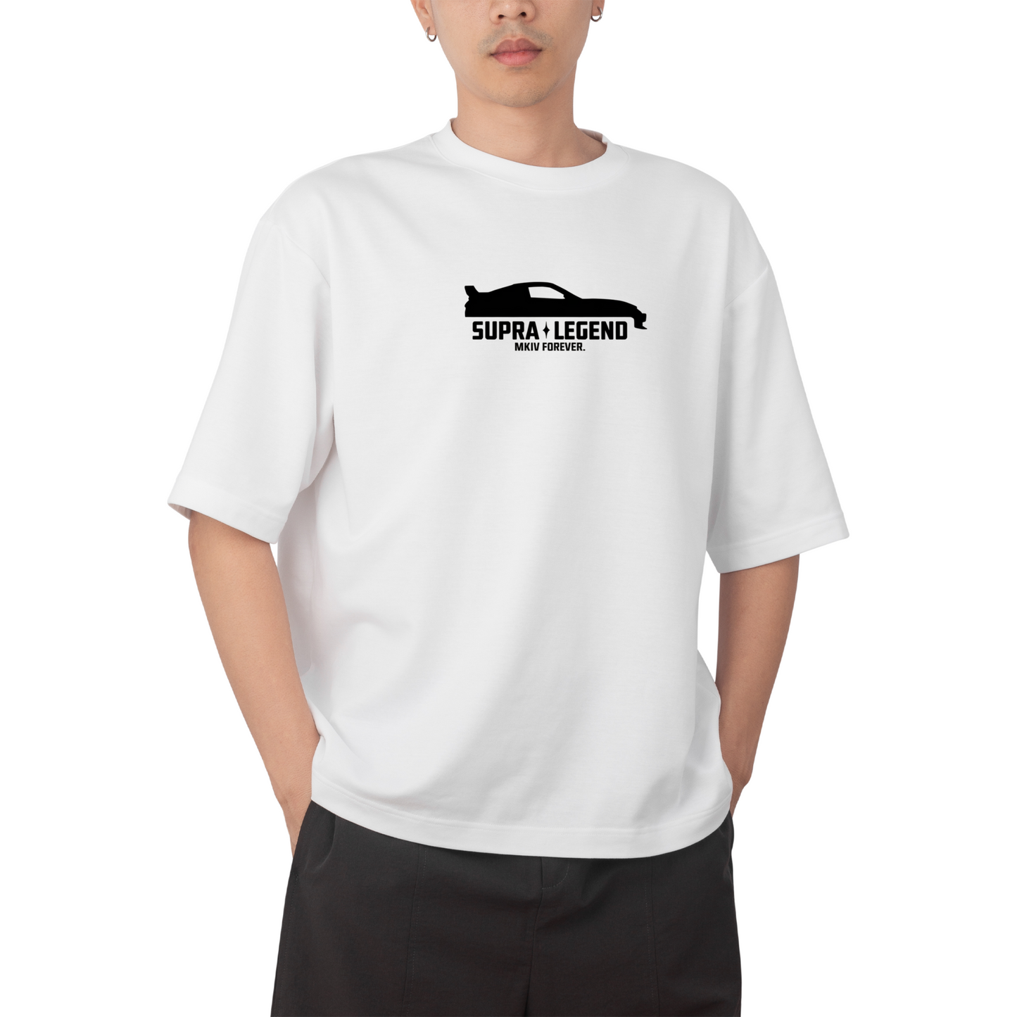 SUPRA - Round Neck Drop Shoulder Graphic Printed Oversized Cotton T-shirt