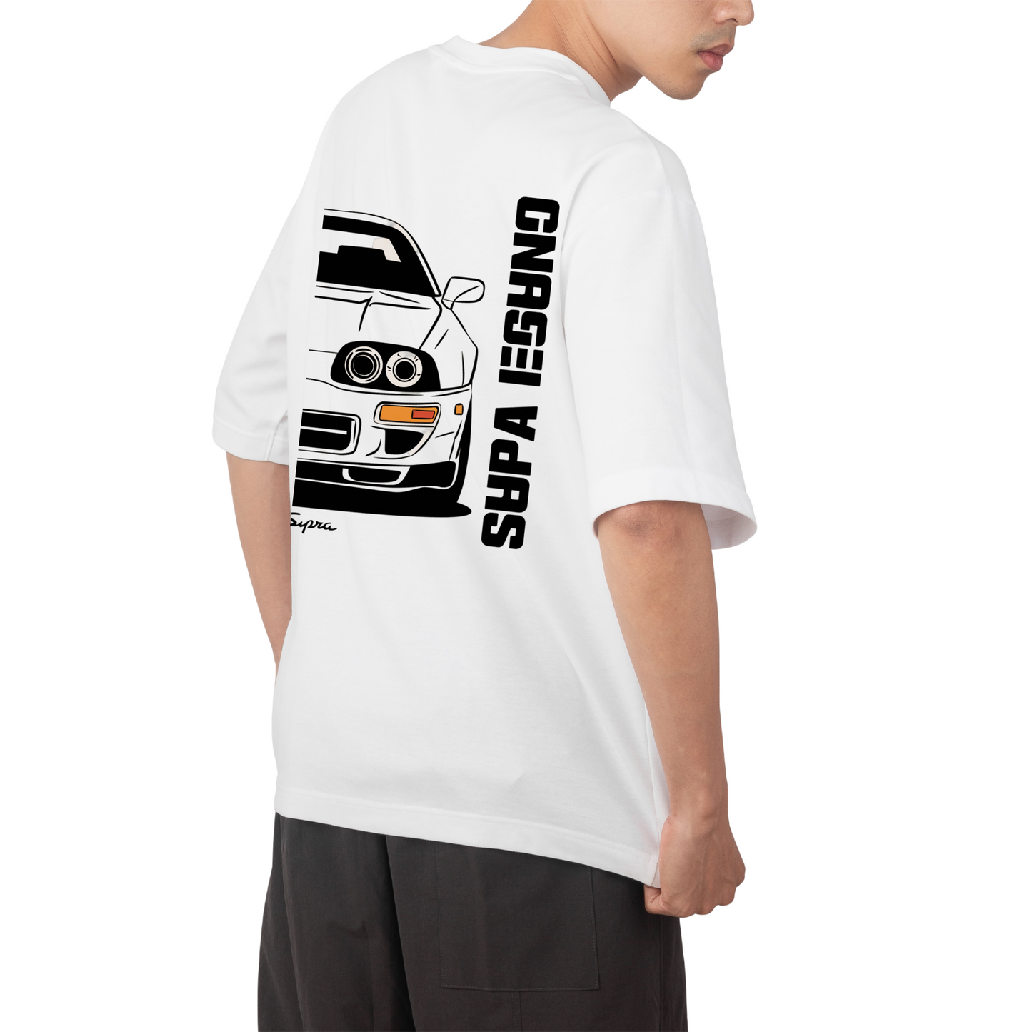 SUPRA - Round Neck Drop Shoulder Graphic Printed Oversized Cotton T-shirt