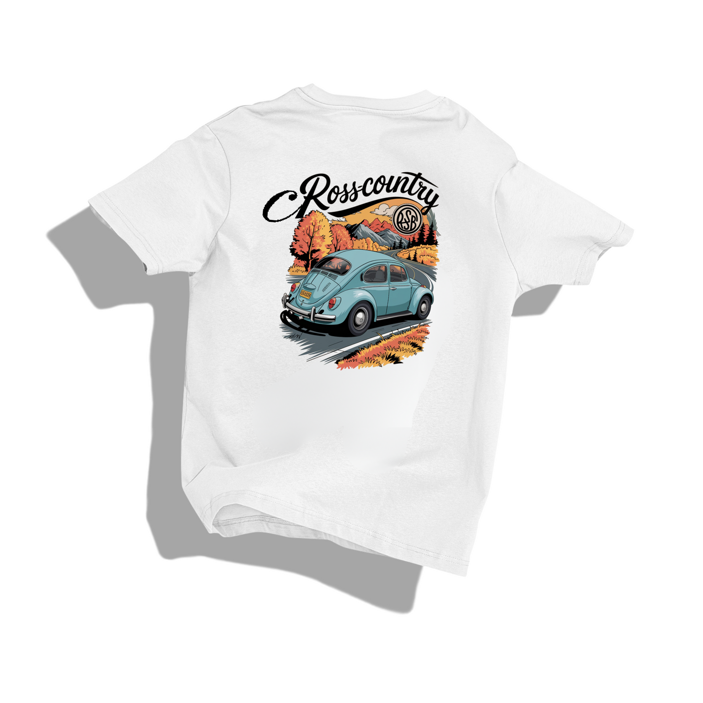 CROSS COUNTRY - Round Neck Drop Shoulder Graphic Printed Oversized   Cotton T-shirt
