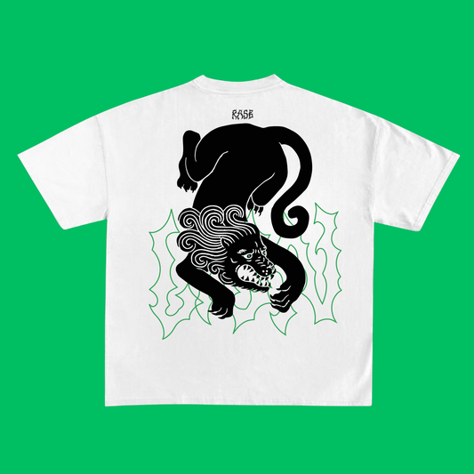rasb x dilfar - leo one ARTIST Round Neck Drop Shoulder Graphic Printed Oversized Cotton T-shirt