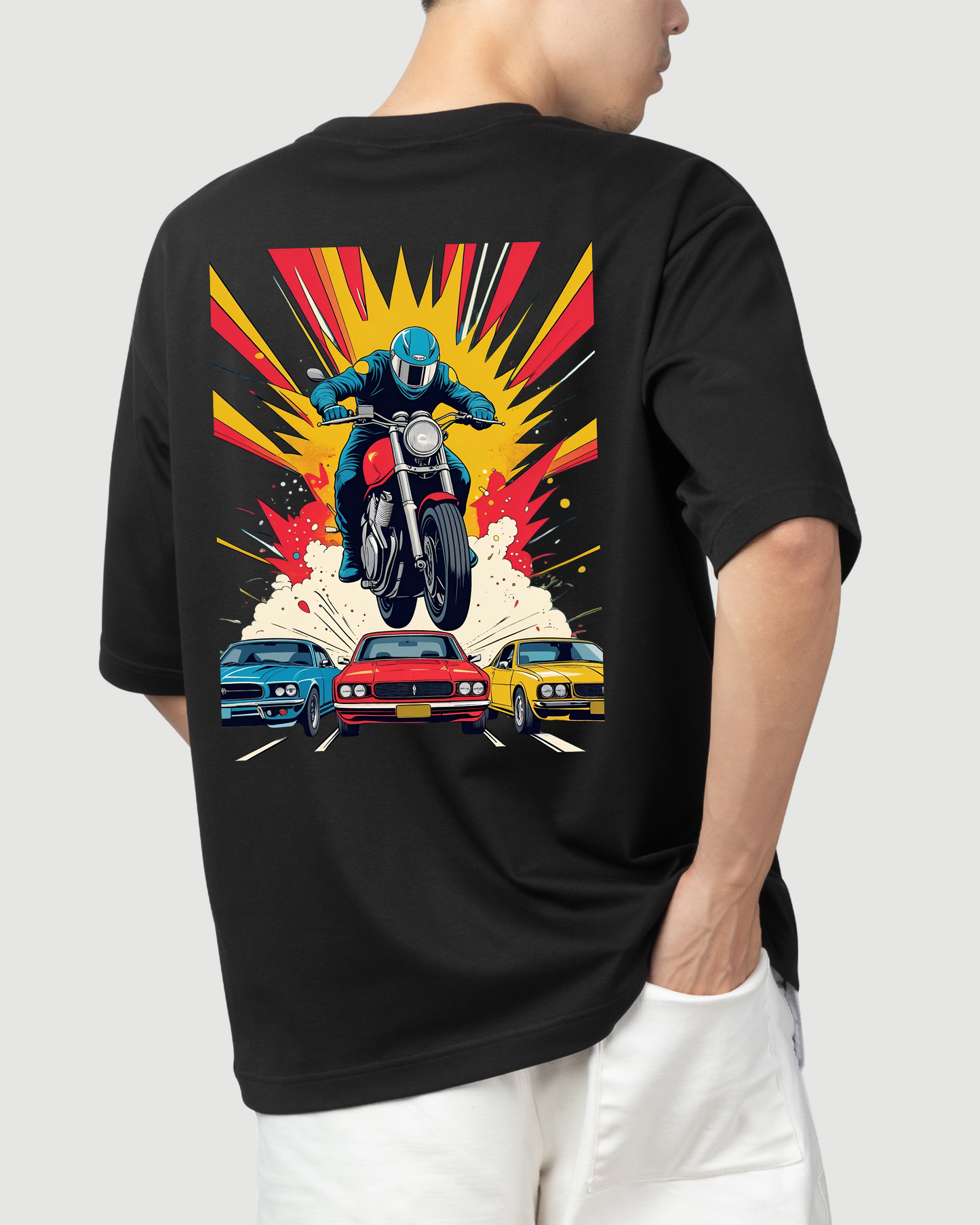 The HERO Malayalam Movie  Inspired  Round Neck Drop Shoulder Graphic Printed Oversized Cotton T-shirt