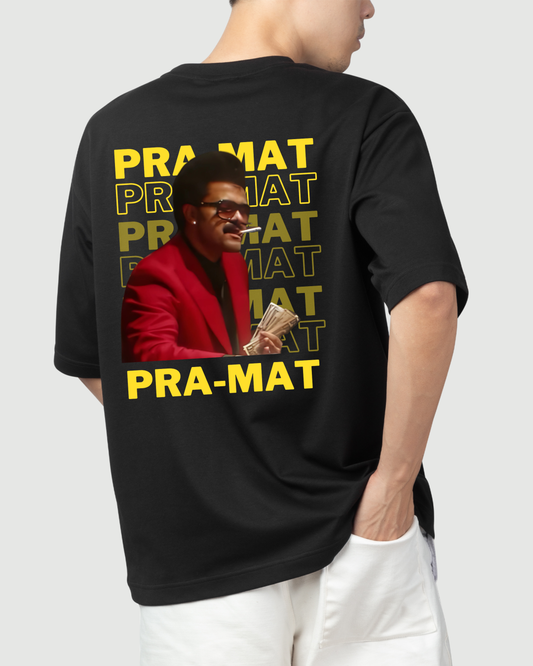 The PRA–MATH Niram Prakash Mathew Inspired Malayalam Round Neck Drop Shoulder Graphic Printed Oversized Cotton T-shirt