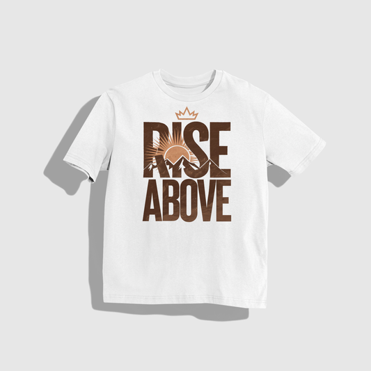 Rise above T-shirt- Round Neck Drop Shoulder Graphic Printed Oversized Cotton T-shirt