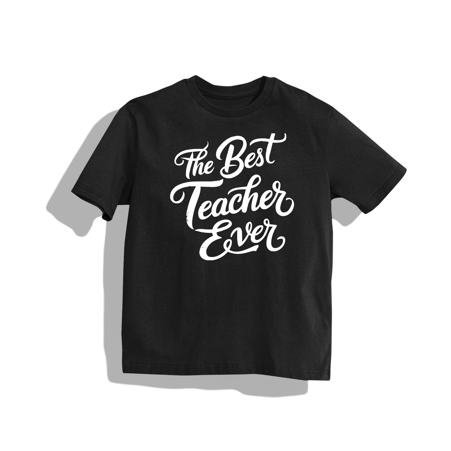 The Best Teacher- Round Neck Drop Shoulder Graphic Printed Oversized Cotton T-shirt