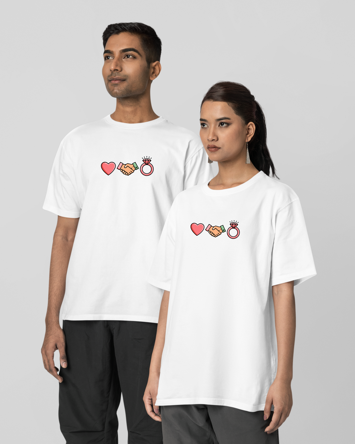 Commitment  T-Shirt - Round Neck Drop Shoulder Graphic Printed Oversized Cotton T-shirt