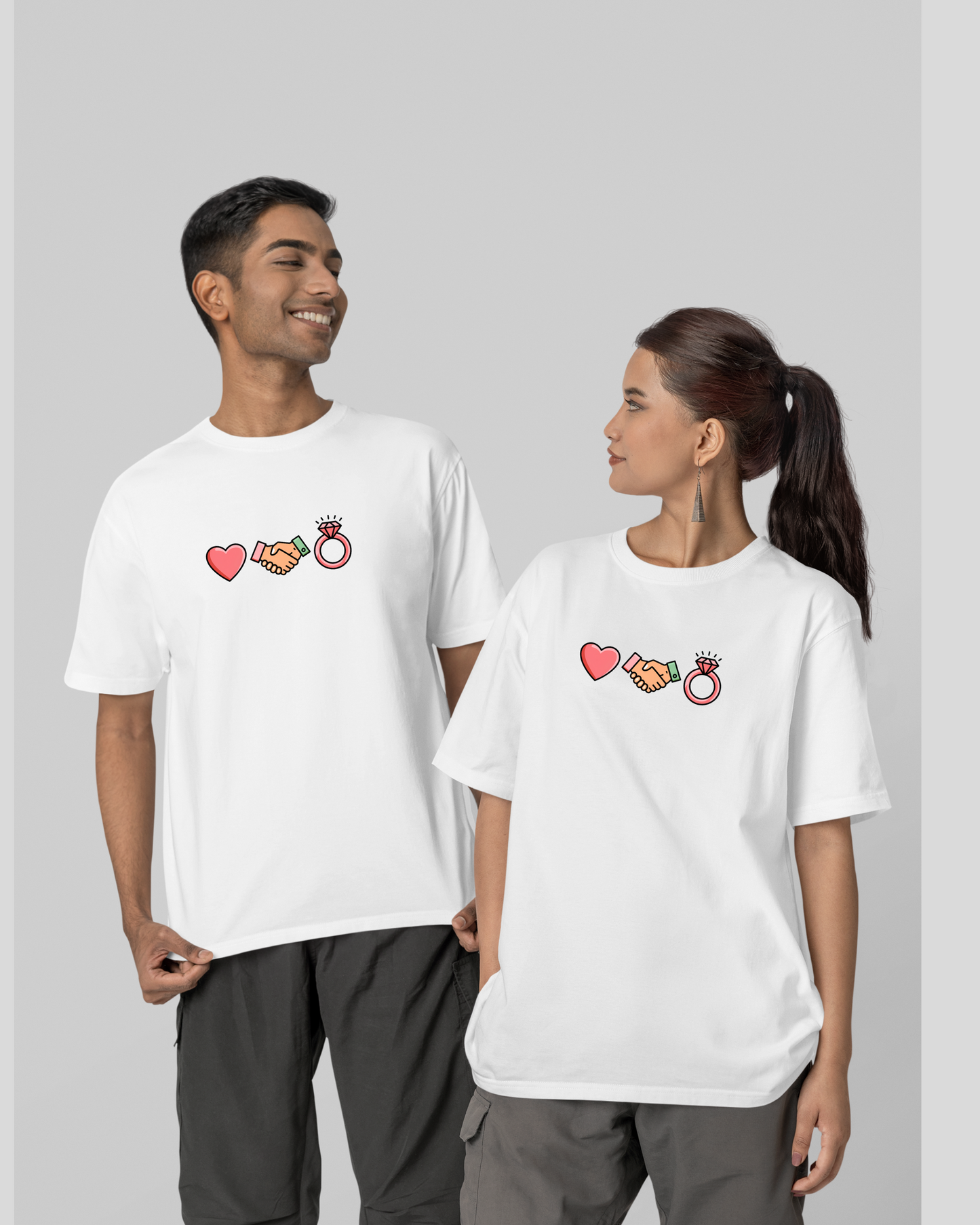 Commitment  T-Shirt - Round Neck Drop Shoulder Graphic Printed Oversized Cotton T-shirt