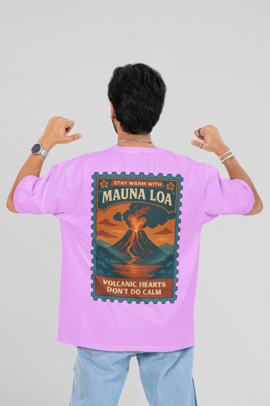 vedan's mauna lova inspired Round Neck Drop Shoulder Graphic Printed Oversized Cotton T-shirt kerala