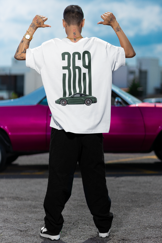 369 garage inspired Round Neck Drop Shoulder Graphic Printed Oversized Cotton T-shirT