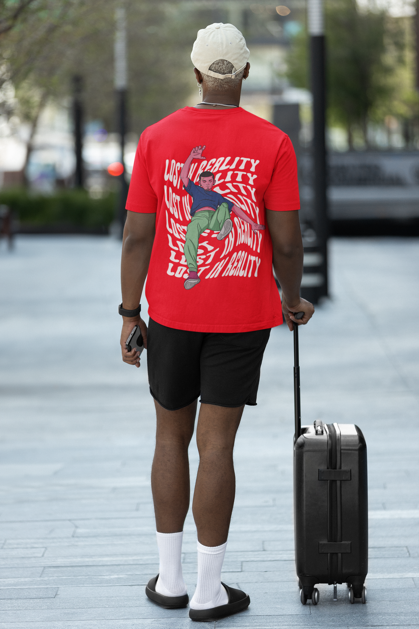 RASB’s "Lost in Reality" T-Shirt - Round Neck Drop Shoulder Graphic Printed Oversized Cotton T-shirt