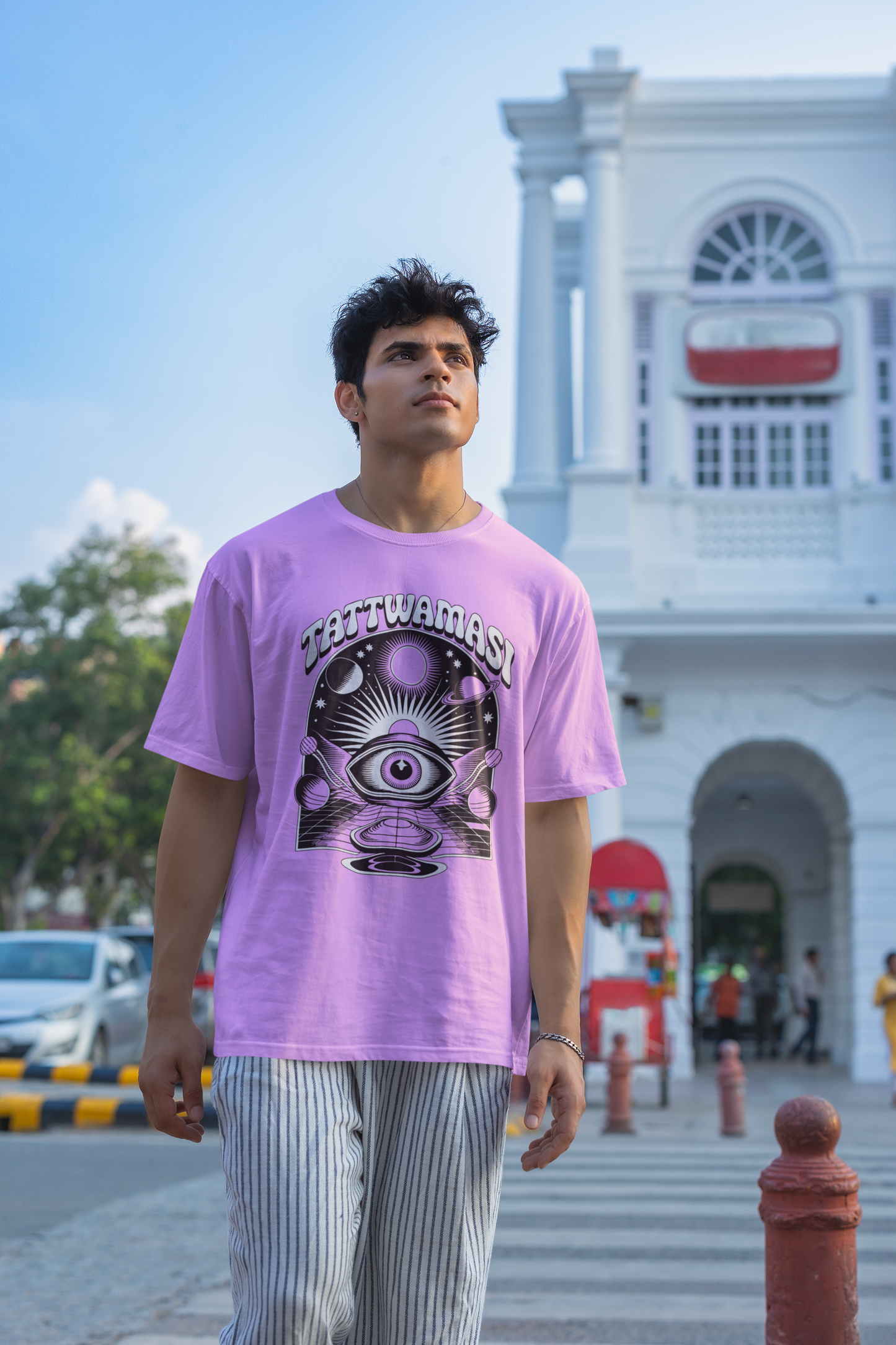 tattwamasi- MALAYALEE Round Neck Drop Shoulder Graphic Printed Oversized Cotton T-shirt