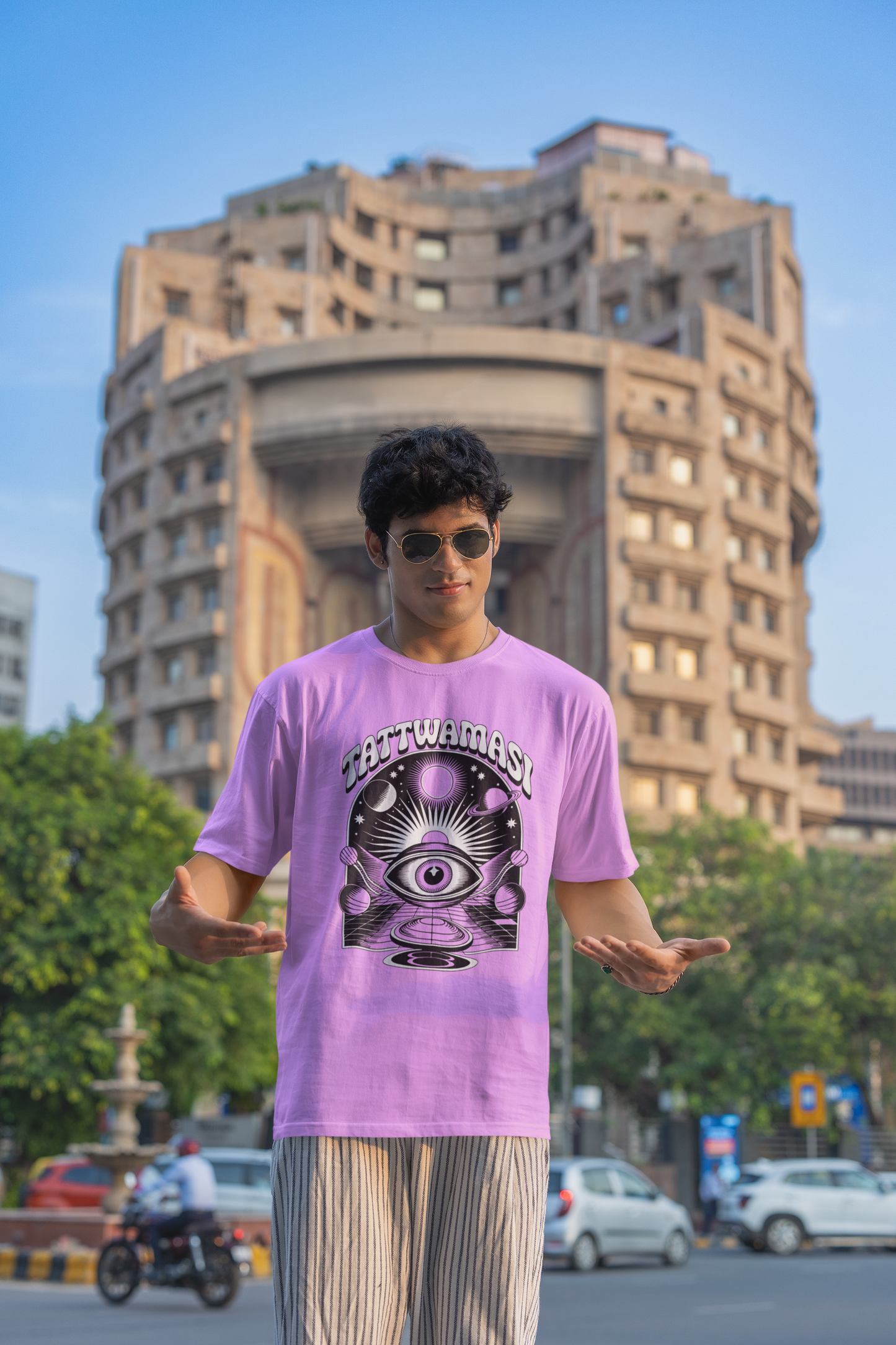 tattwamasi- MALAYALEE Round Neck Drop Shoulder Graphic Printed Oversized Cotton T-shirt