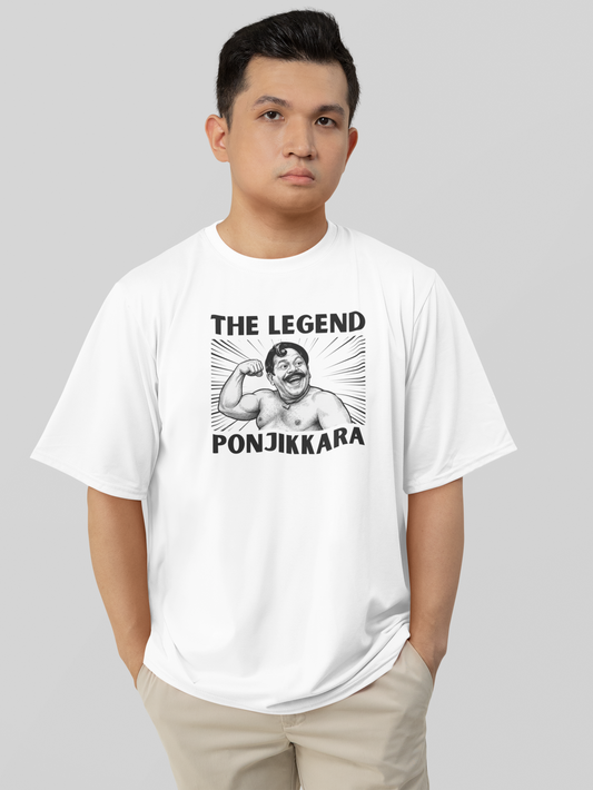 Mr.PONJIKKARA Kalyanaraman malayalam Movie  Inspired  Round Neck Drop Shoulder Graphic Printed Oversized Cotton T-shirt
