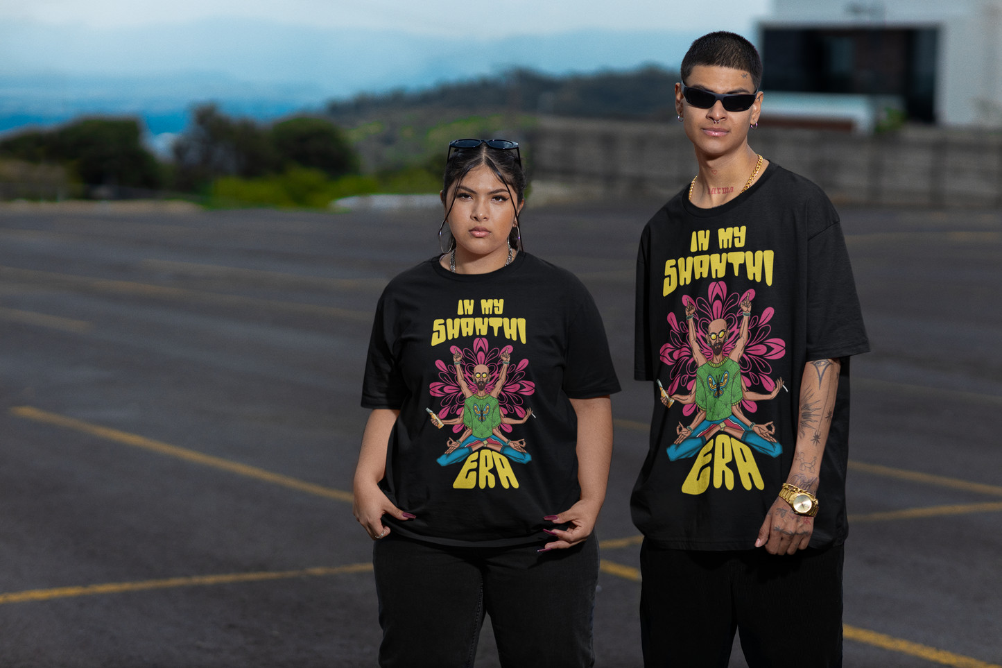 "in my shanthi era" T-Shirt - ARTIST Round Neck Drop Shoulder Graphic Printed Oversized Cotton T-shirt