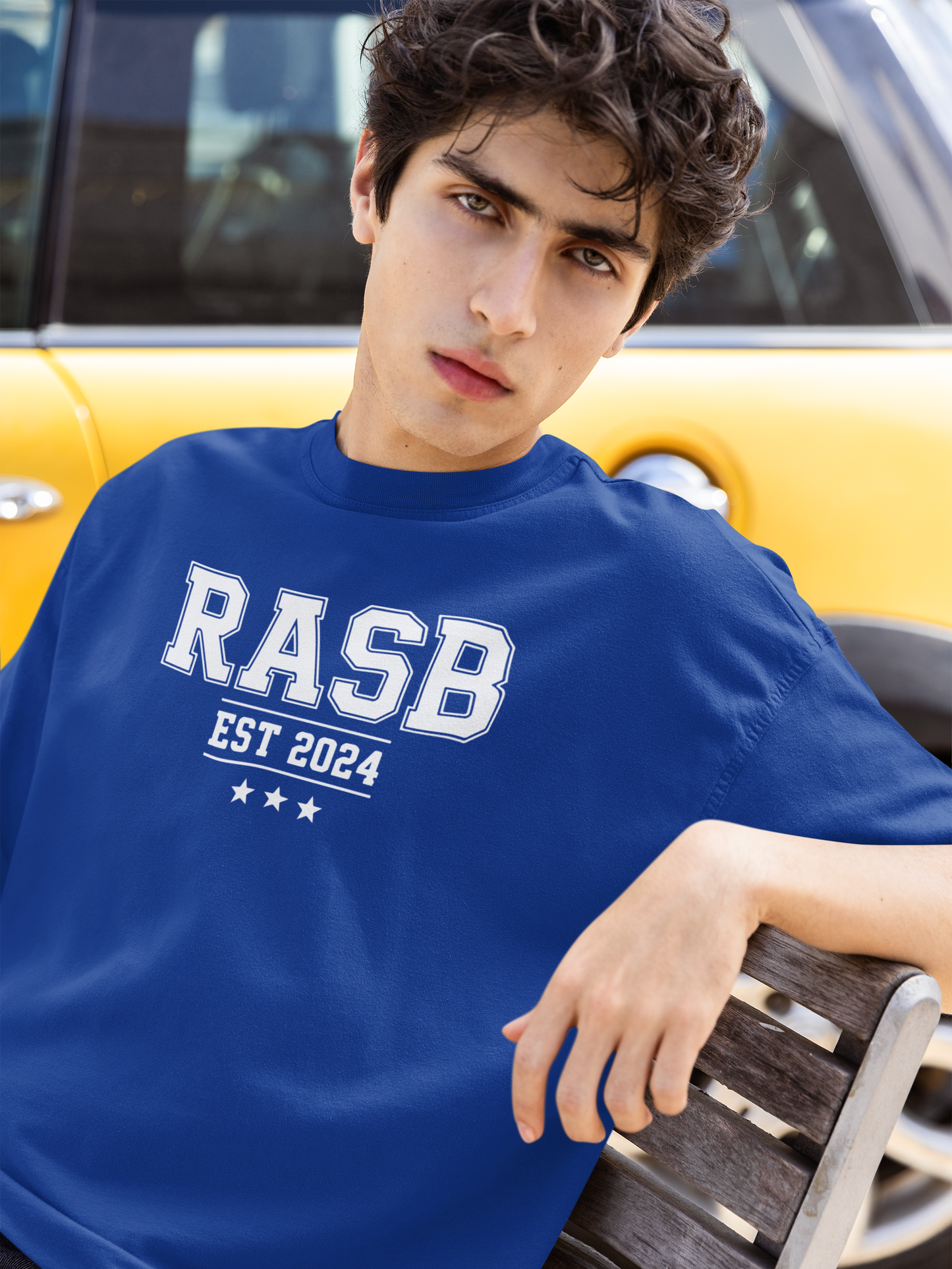 Rasb EST2024 Round Neck Drop Shoulder Graphic Printed Oversized Cotton T-shirT